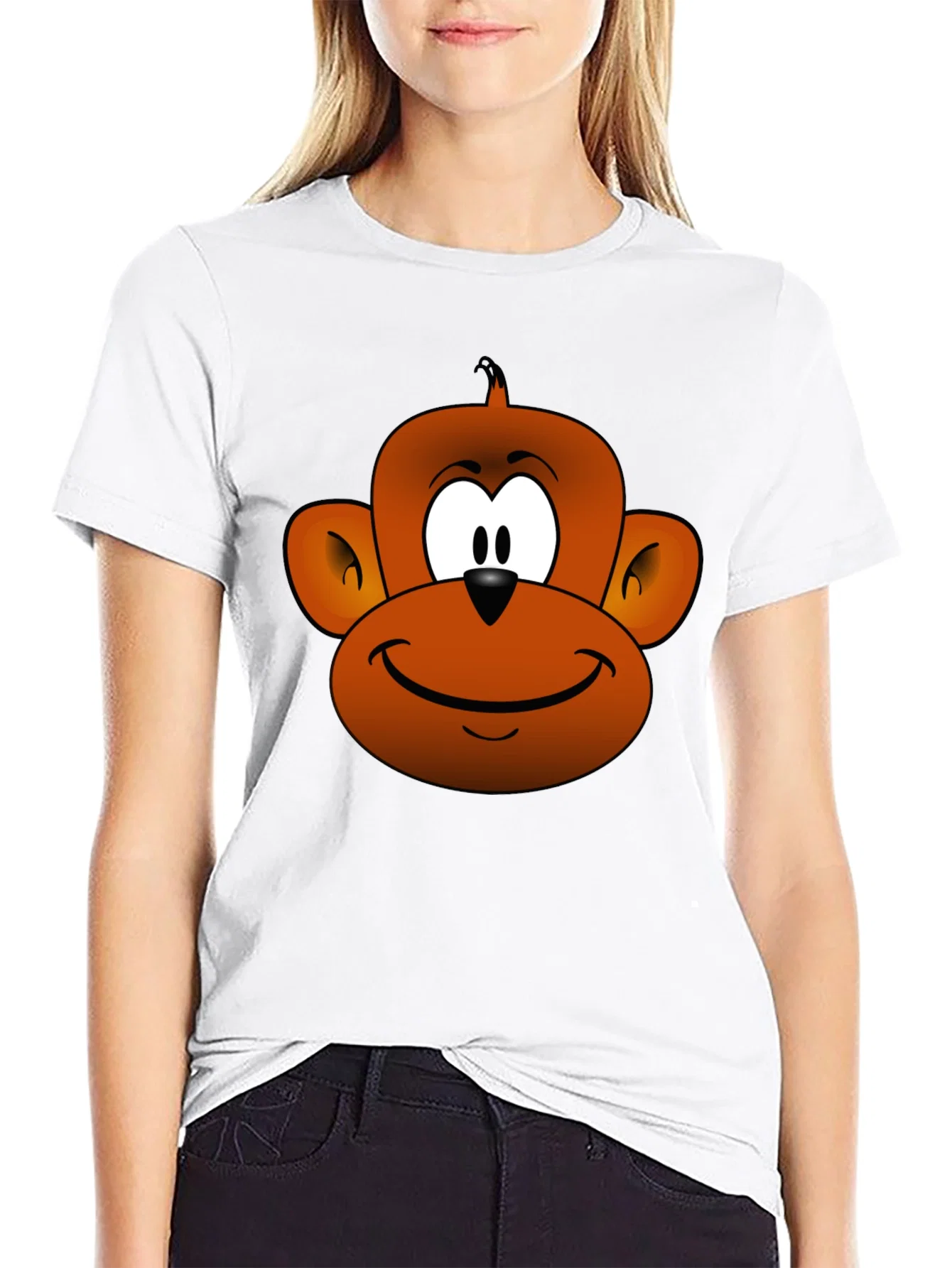 Rebbecca Cartoon Monkey Graphic Tee - Fun Novelty T-Shirt