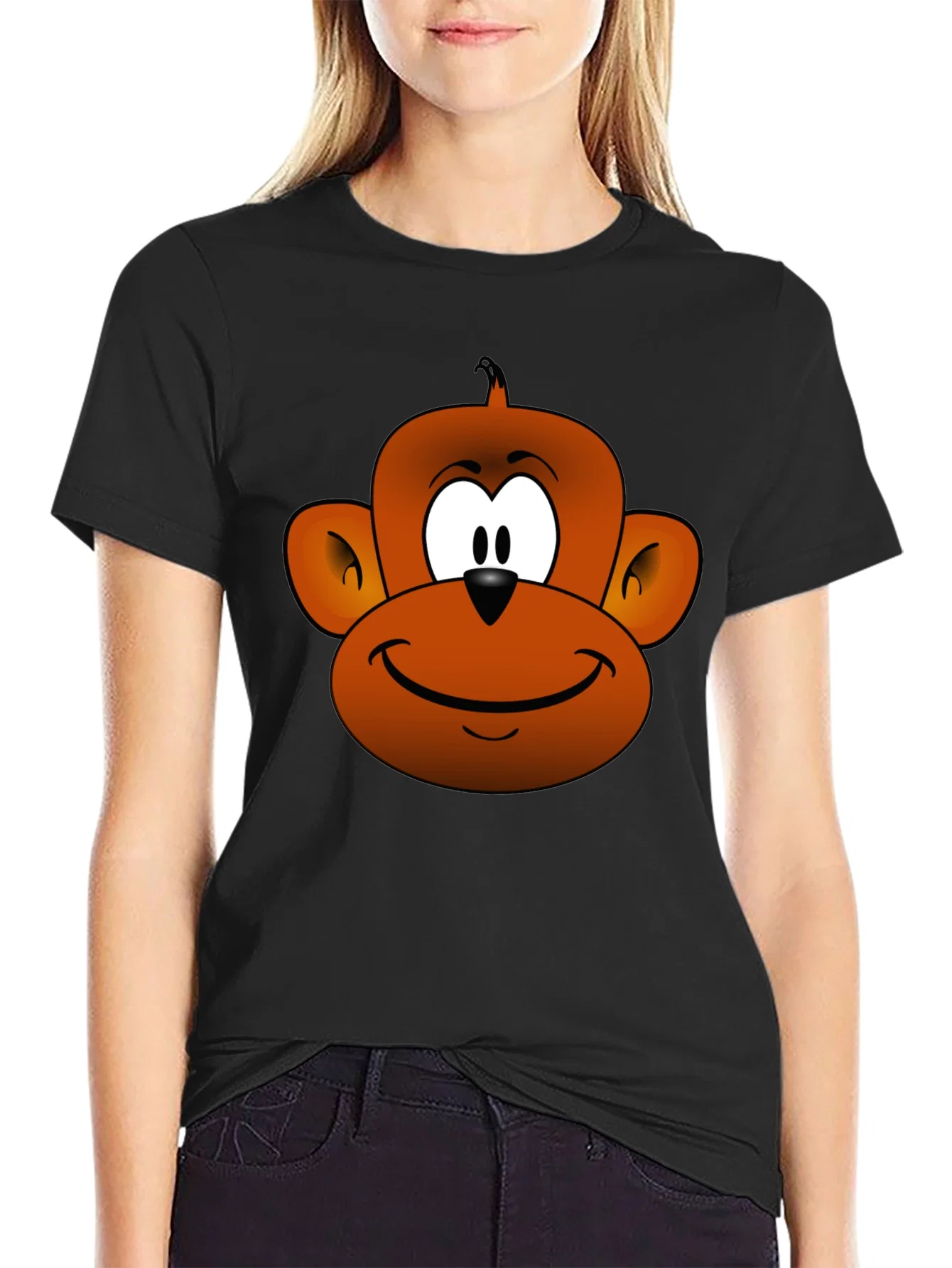 Rebbecca Cartoon Monkey Graphic Tee - Fun Novelty T-Shirt