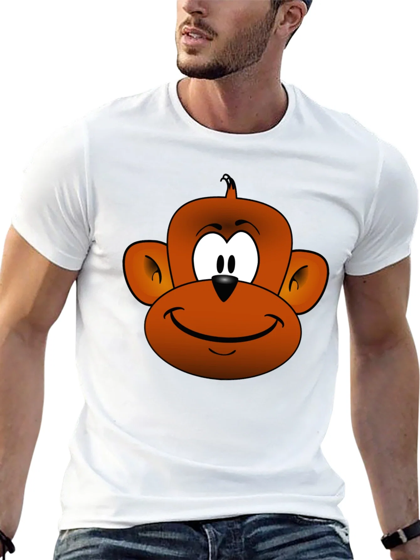 Rebbecca Cartoon Monkey Graphic Tee - Fun Novelty T-Shirt