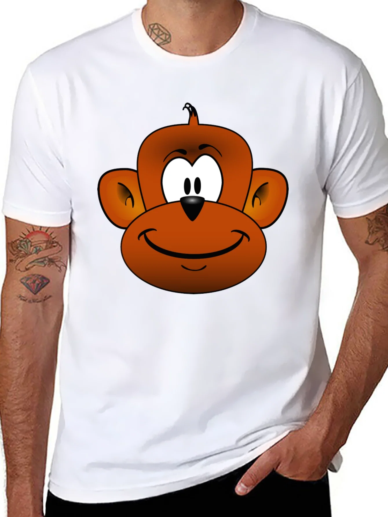 Rebbecca Cartoon Monkey Graphic Tee - Fun Novelty T-Shirt