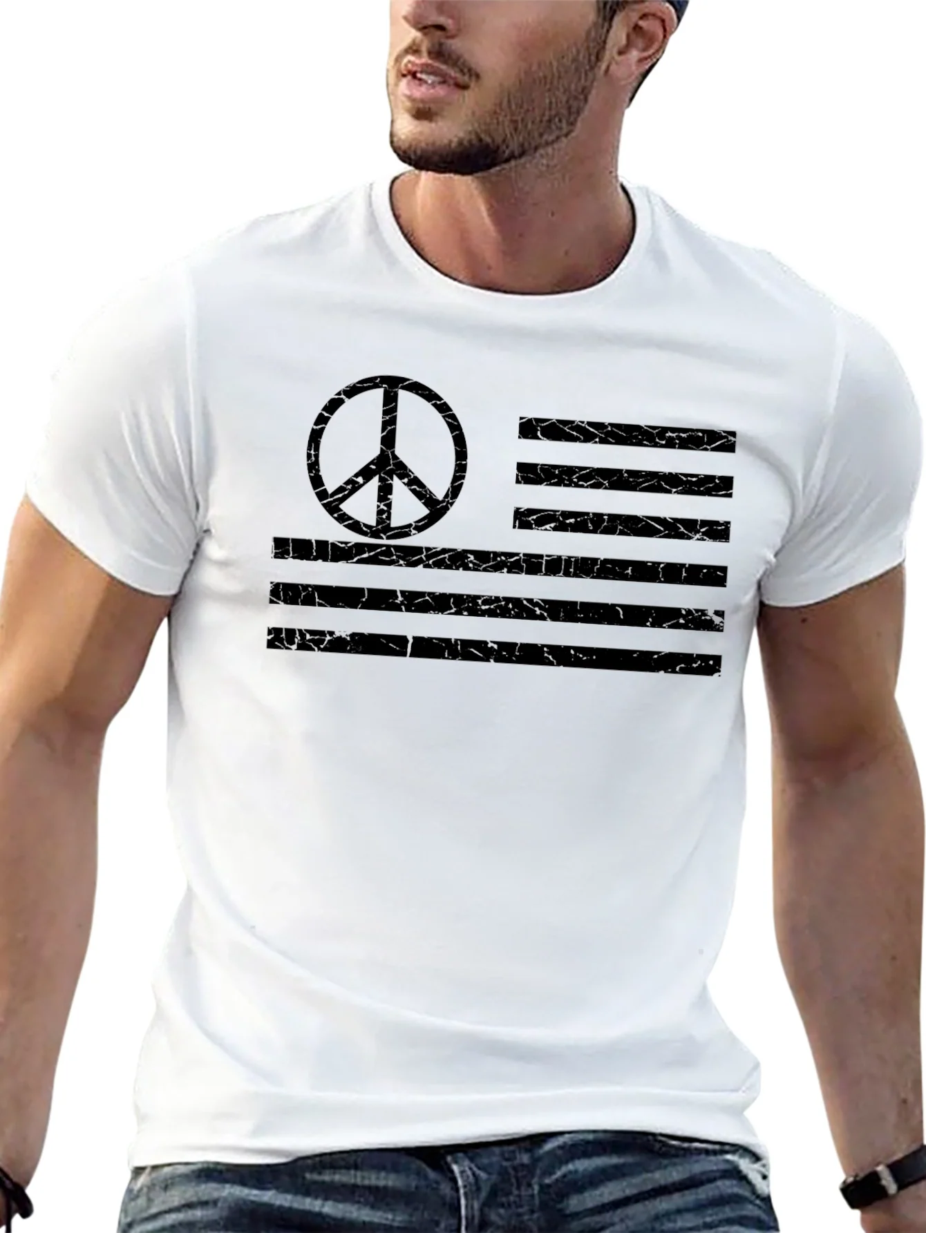 Rebbecca Peace Flag Graphic T-Shirt - Black