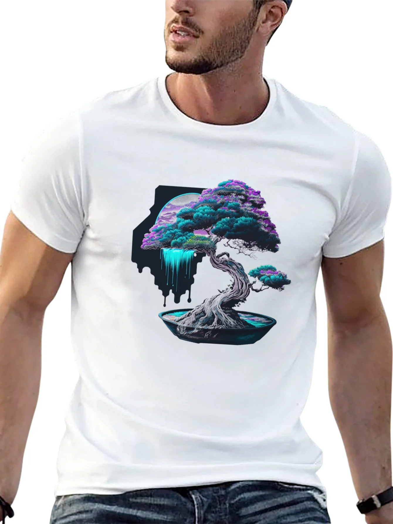 Rebbecca Neon Bonsai Tree Graphic Tee - Modern Streetwear