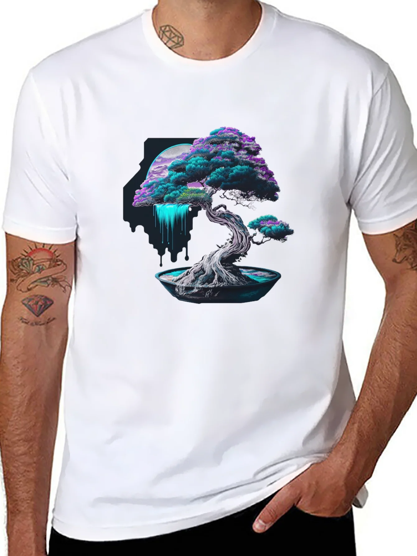 Rebbecca Neon Bonsai Tree Graphic Tee - Modern Streetwear