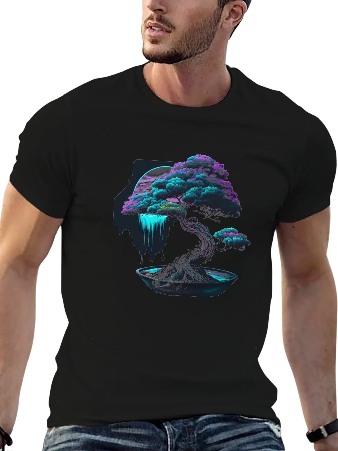 Rebbecca Neon Bonsai Tree Graphic Tee - Modern Streetwear