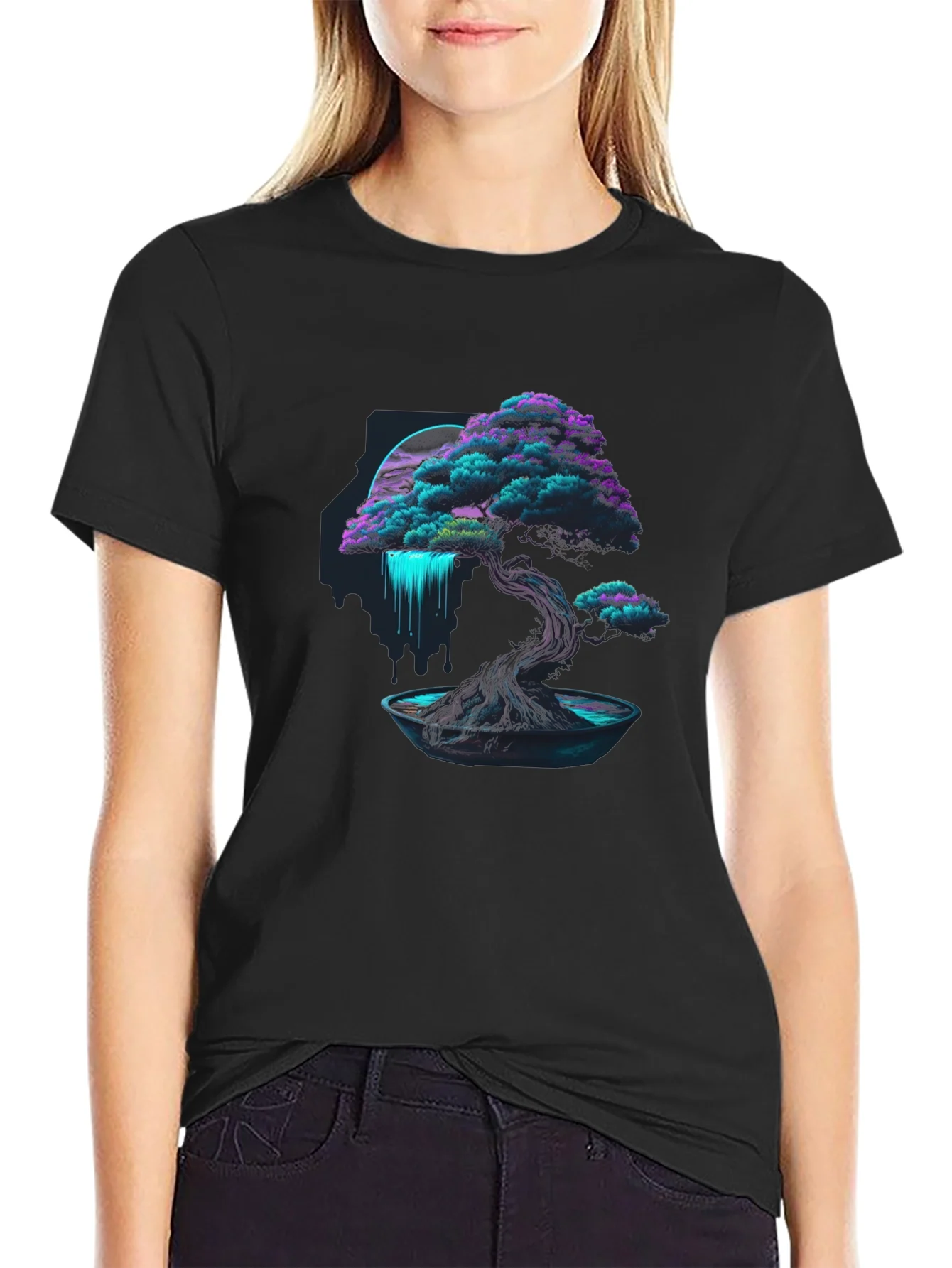 Rebbecca Neon Bonsai Tree Graphic Tee - Modern Streetwear