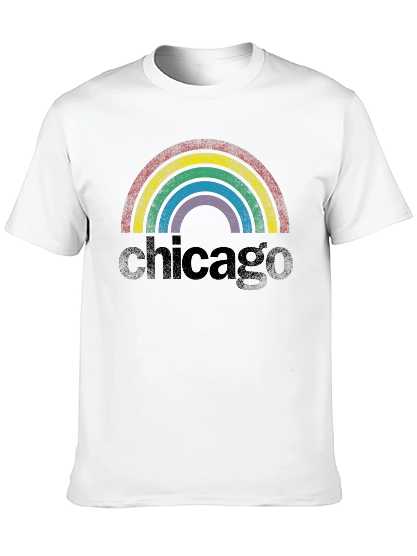 Rebbecca Chicago Rainbow Retro Graphic T-Shirt