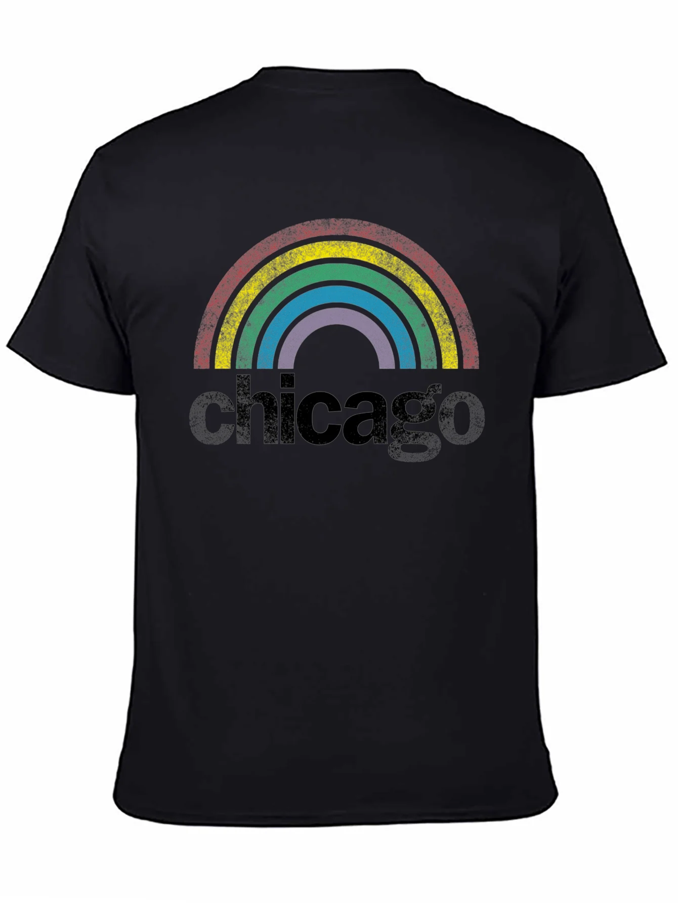 Rebbecca Chicago Rainbow Retro Graphic T-Shirt