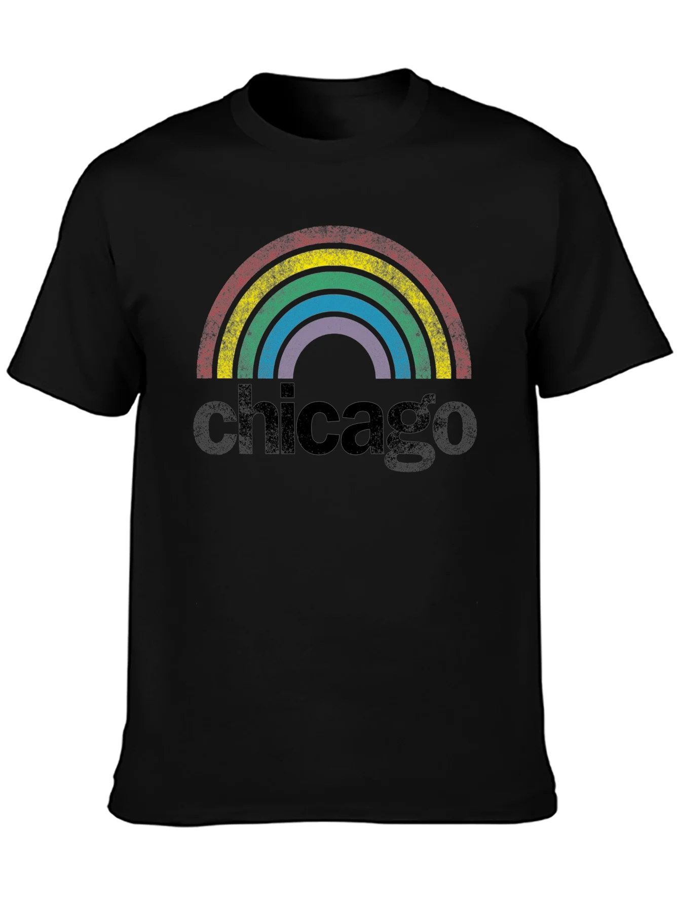 Rebbecca Chicago Rainbow Retro Graphic T-Shirt