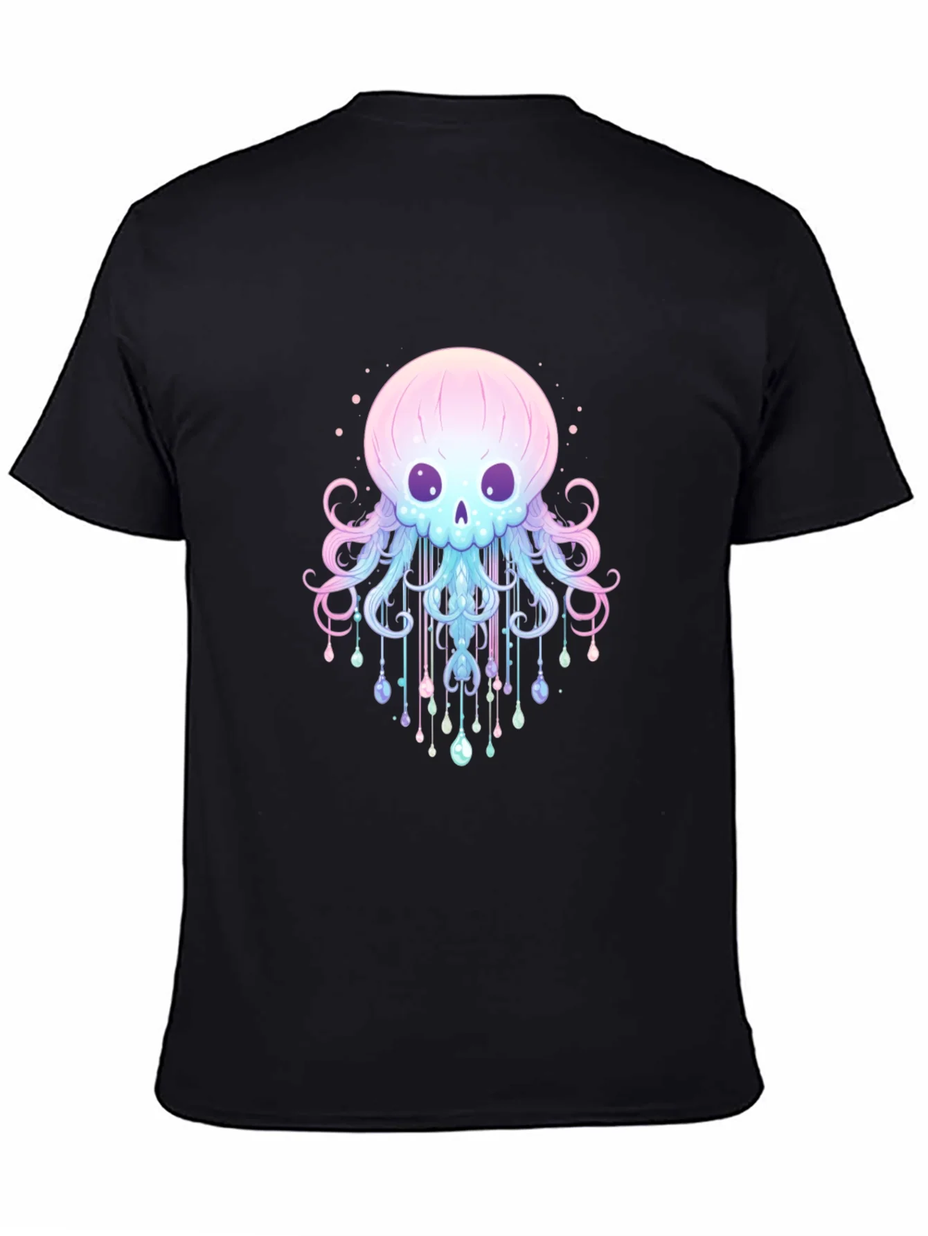 Camiseta Negra con Dise?o de Medusa Esquel¨¦tica