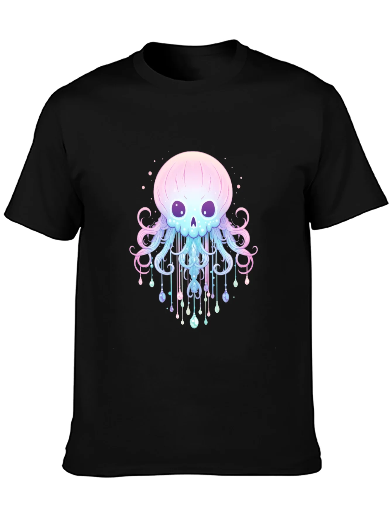 Camiseta Negra con Dise?o de Medusa Esquel¨¦tica