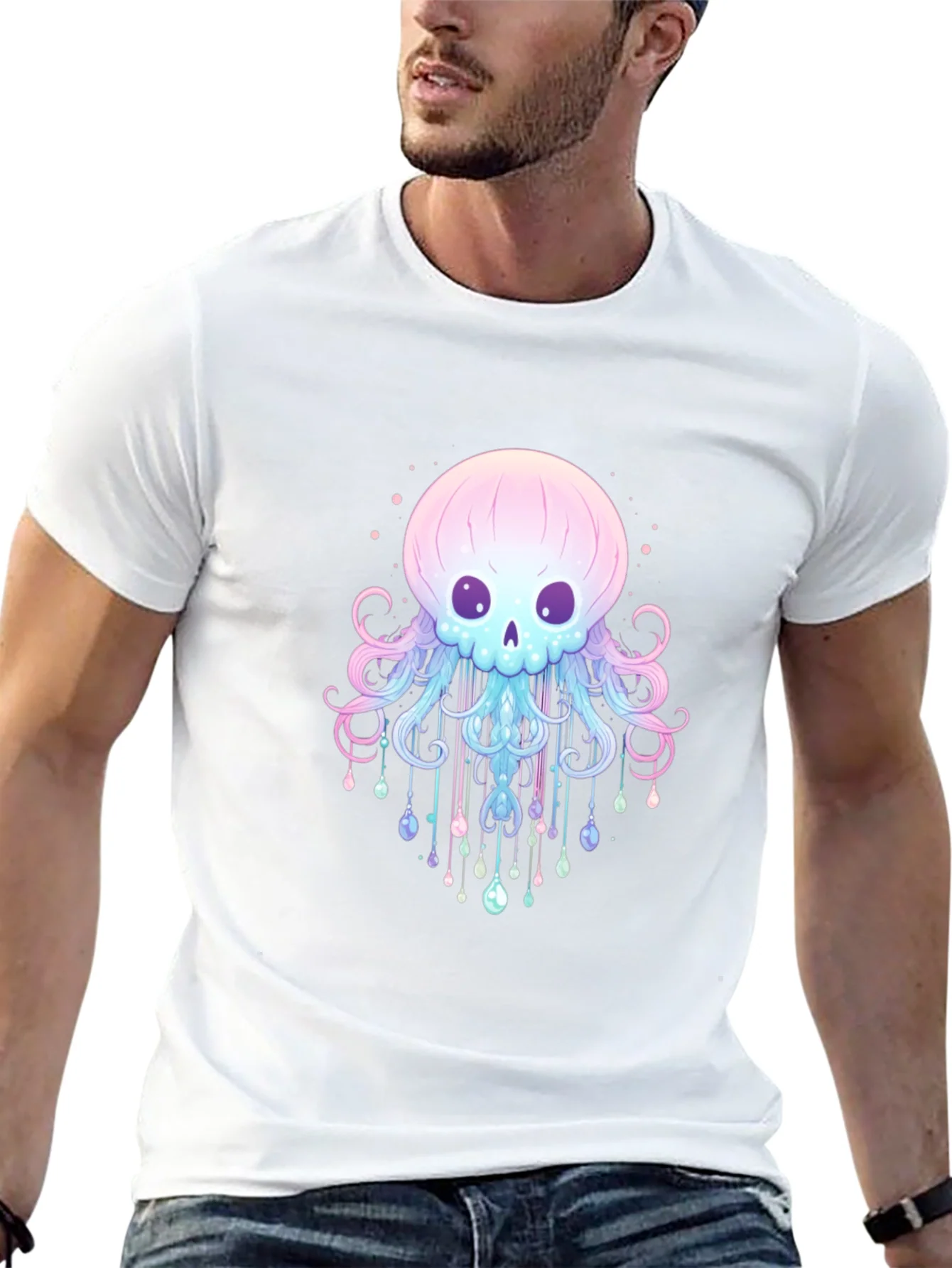 Camiseta Negra con Dise?o de Medusa Esquel¨¦tica