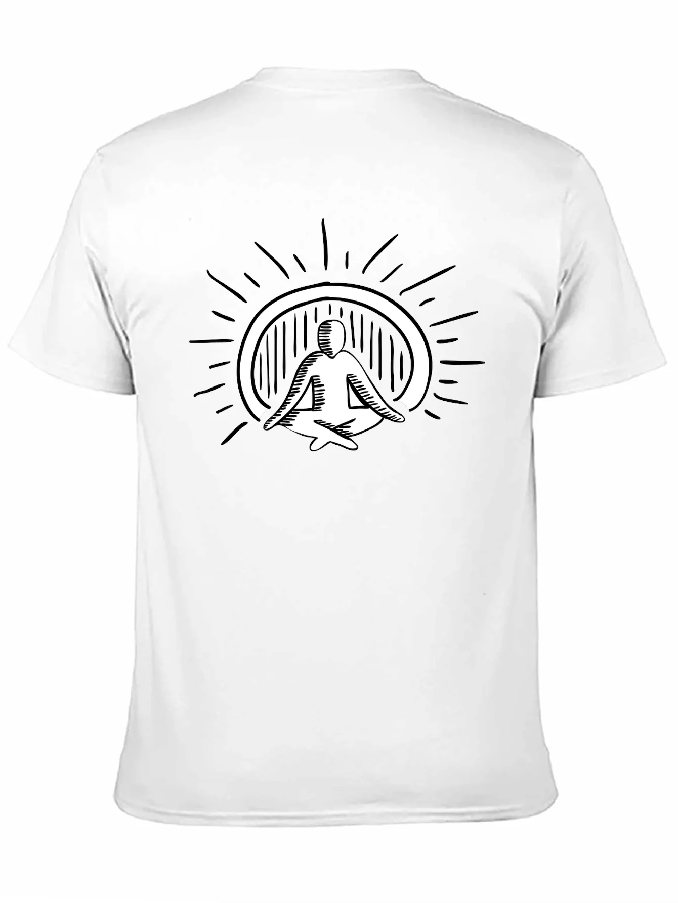 Camiseta Negra Hombre con Dise?o Yoga Meditaci¨®n