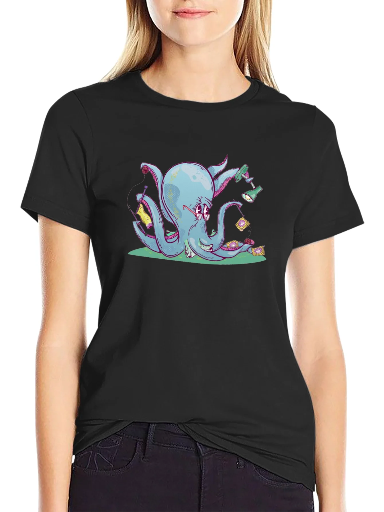 Rebbecca Knitting Octopus Graphic Tee