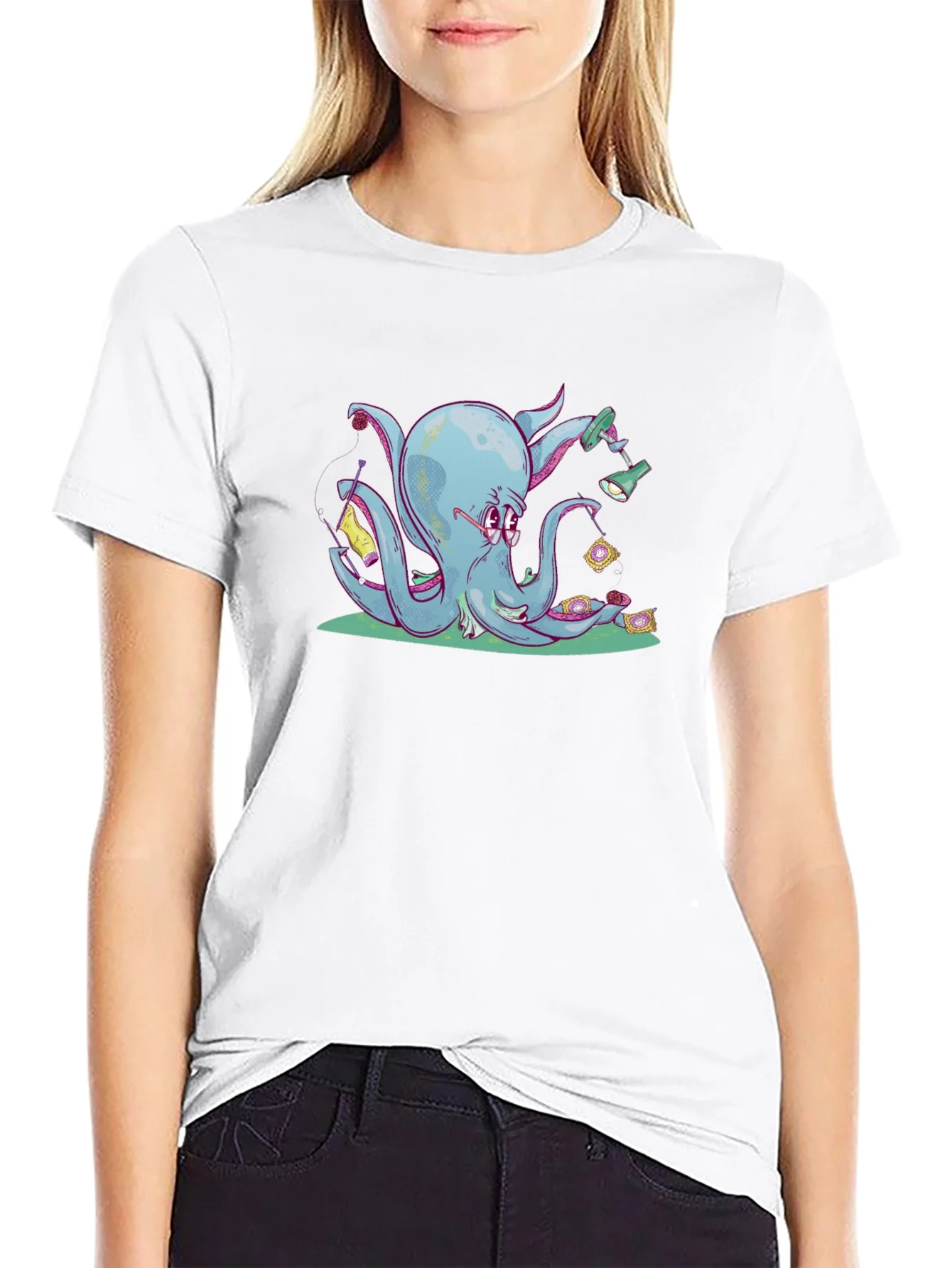 Rebbecca Knitting Octopus Graphic Tee