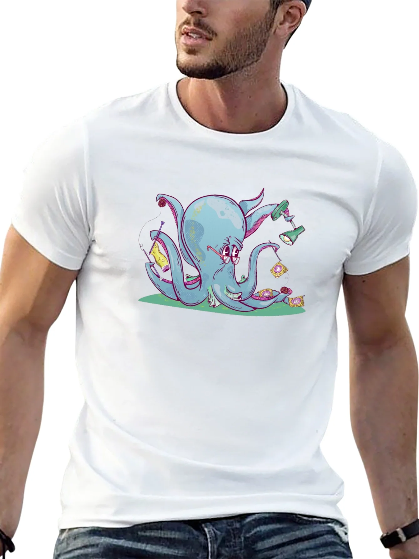 Rebbecca Knitting Octopus Graphic Tee