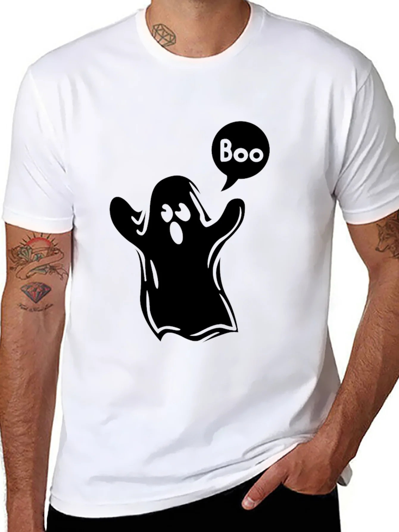 Rebbecca Boo Ghost Black T-Shirt - Halloween Spooky Season