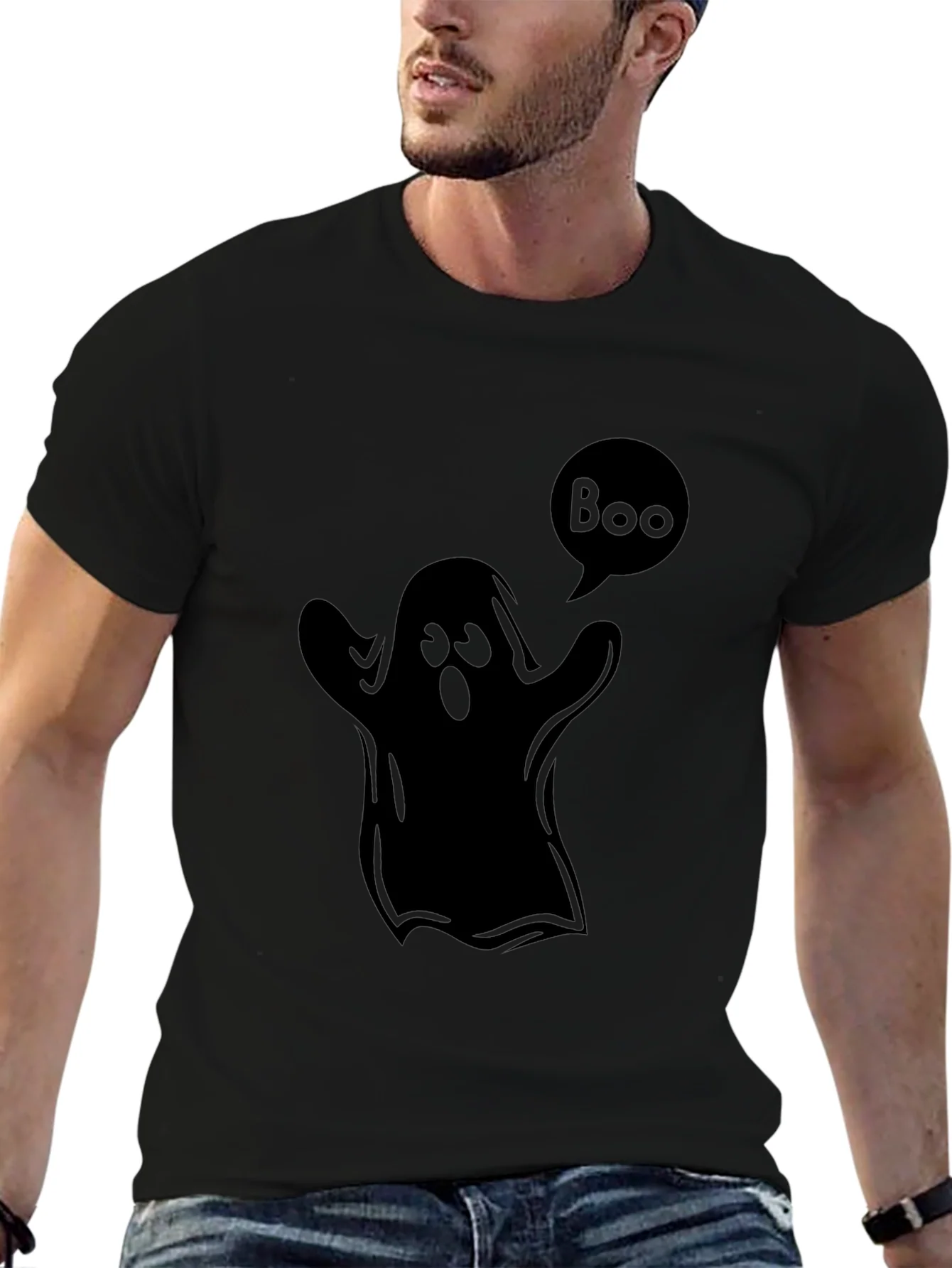 Rebbecca Boo Ghost Black T-Shirt - Halloween Spooky Season