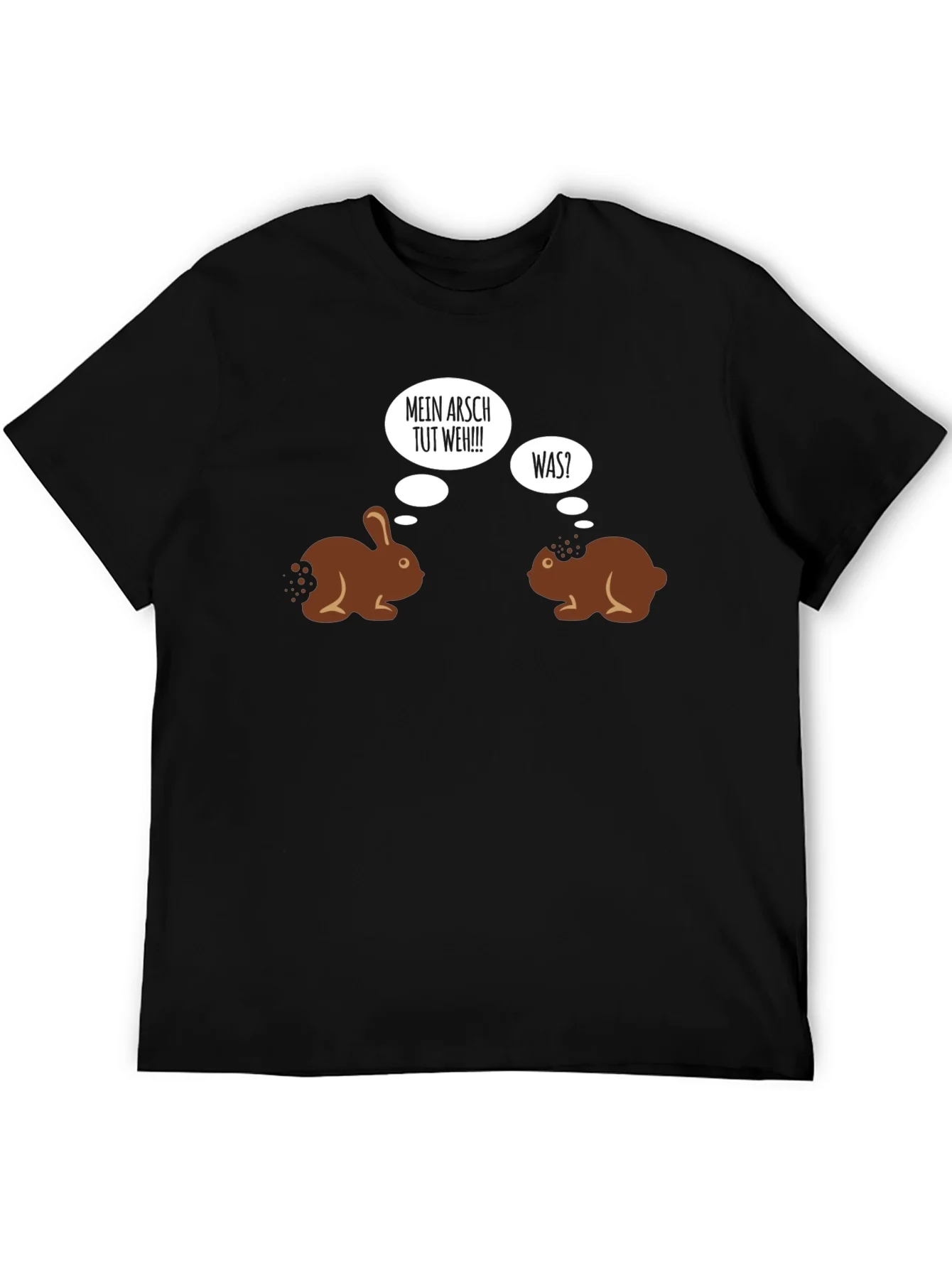Camiseta Negra Humor Conejos de Chocolate