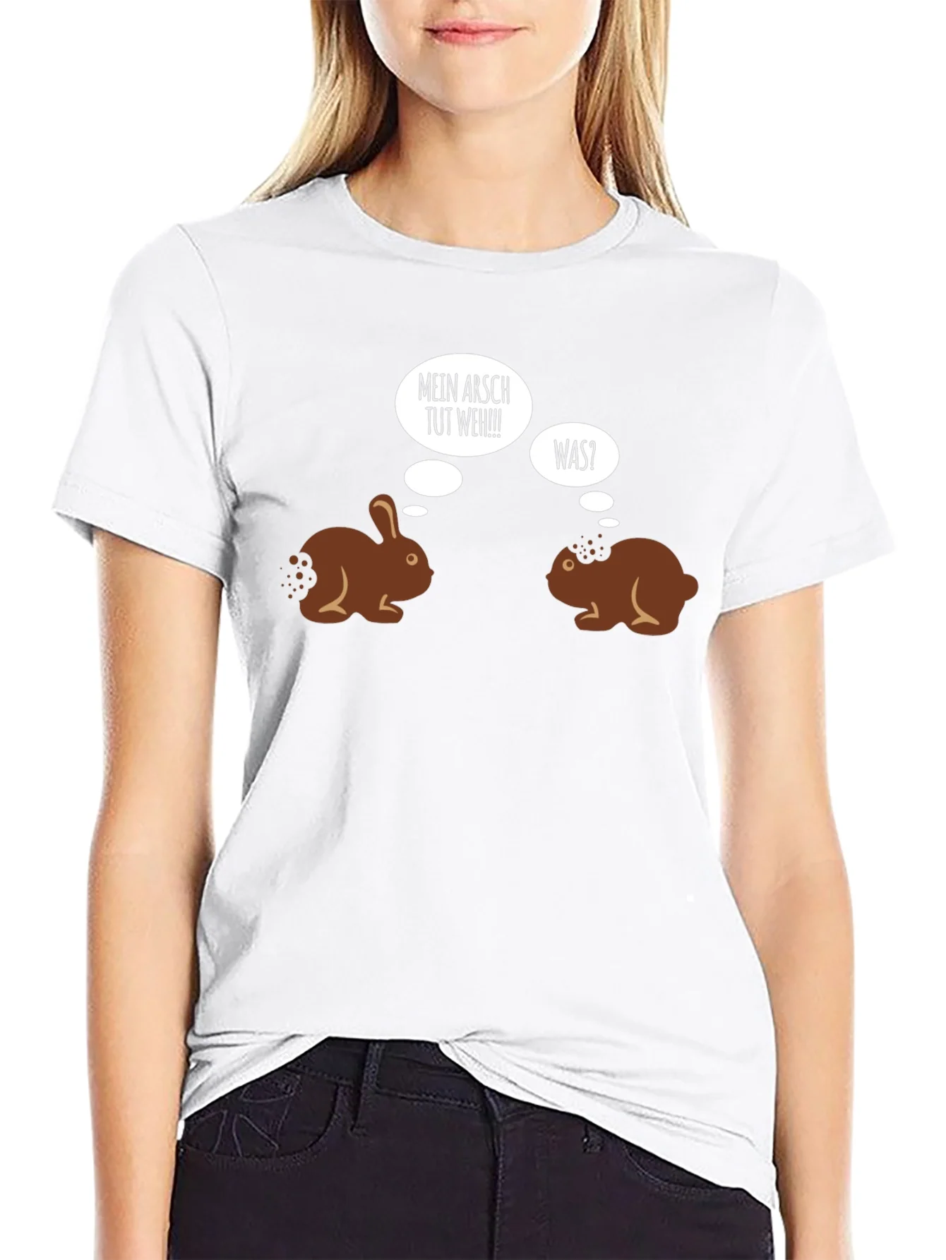 Camiseta Negra Humor Conejos de Chocolate