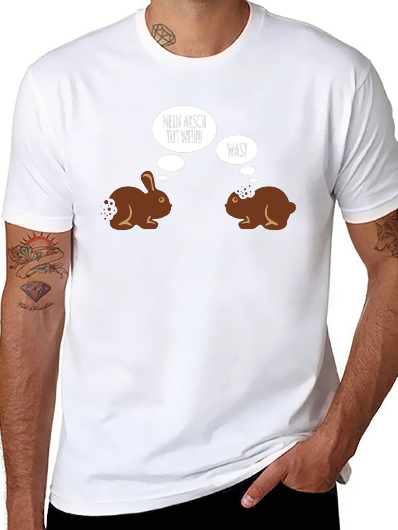 Camiseta Negra Humor Conejos de Chocolate
