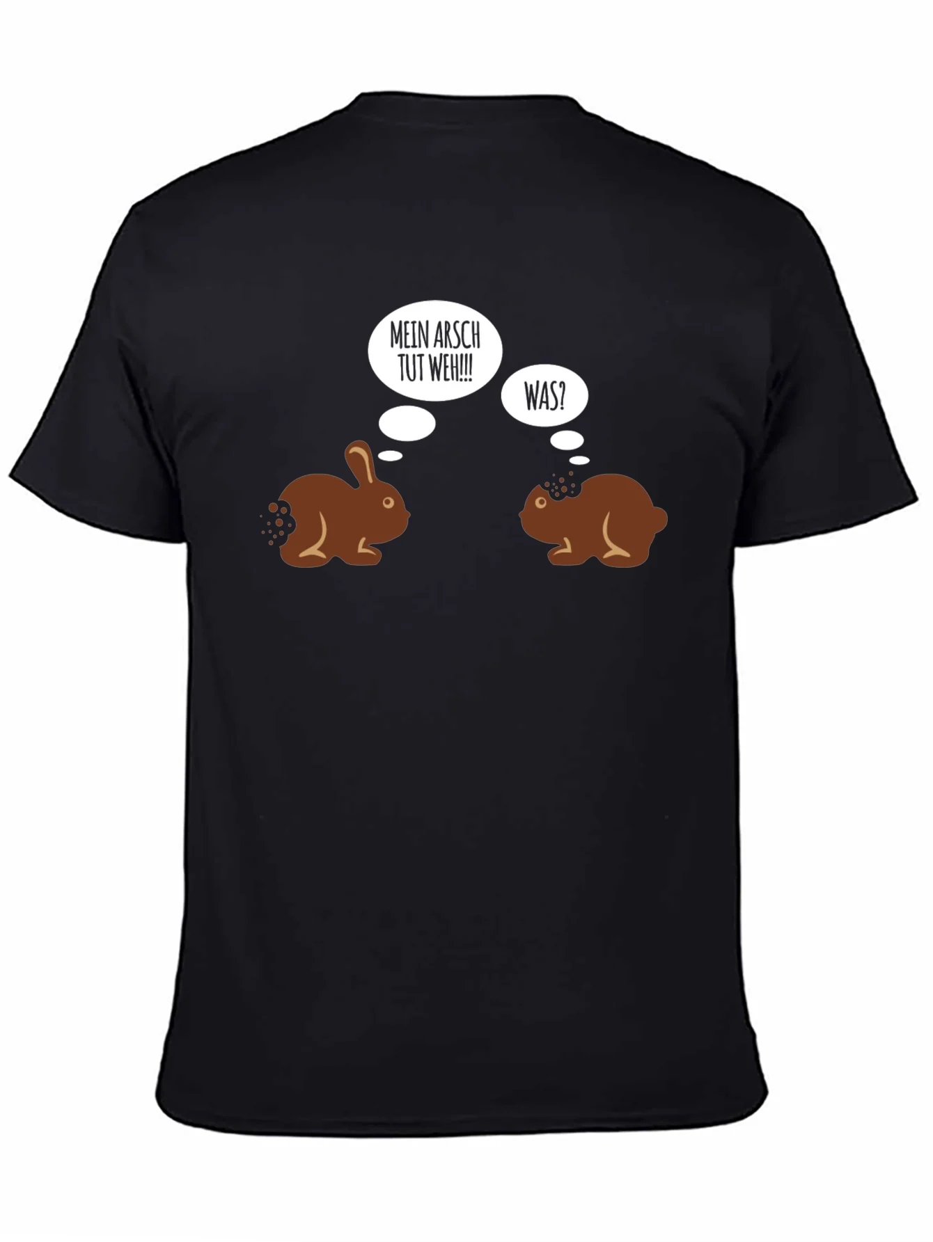Camiseta Negra Humor Conejos de Chocolate