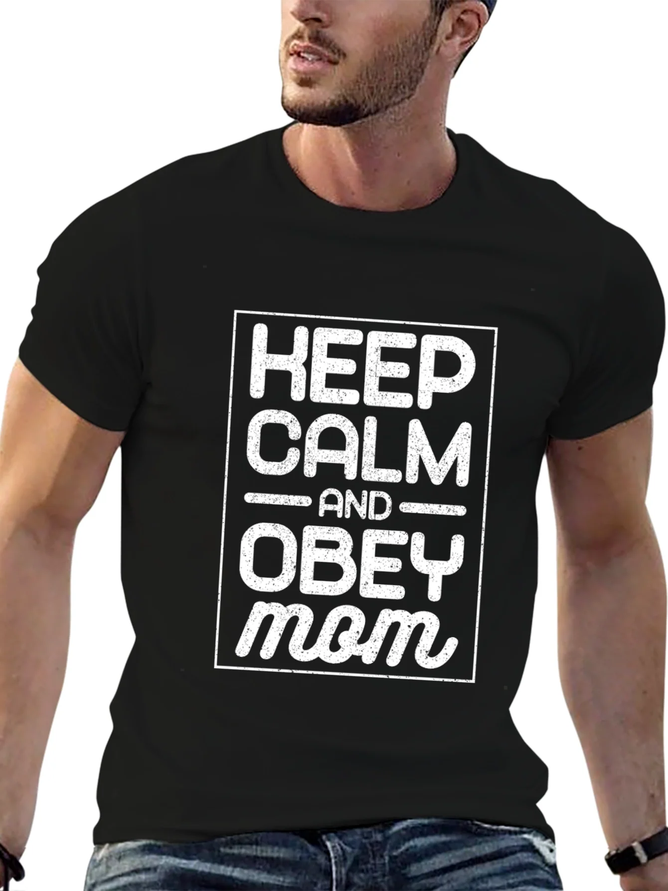 Camiseta Negra Keep Calm and Obey Mom