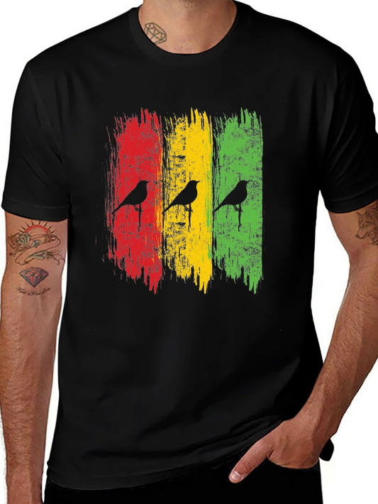 Camiseta Hombre Dise?o Rastafari Aves