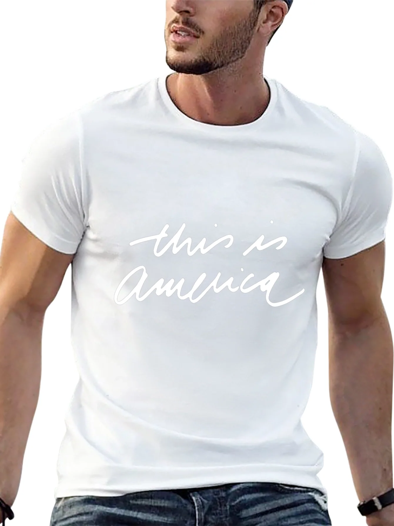 Camiseta Negra This is America Casual y C¨®moda