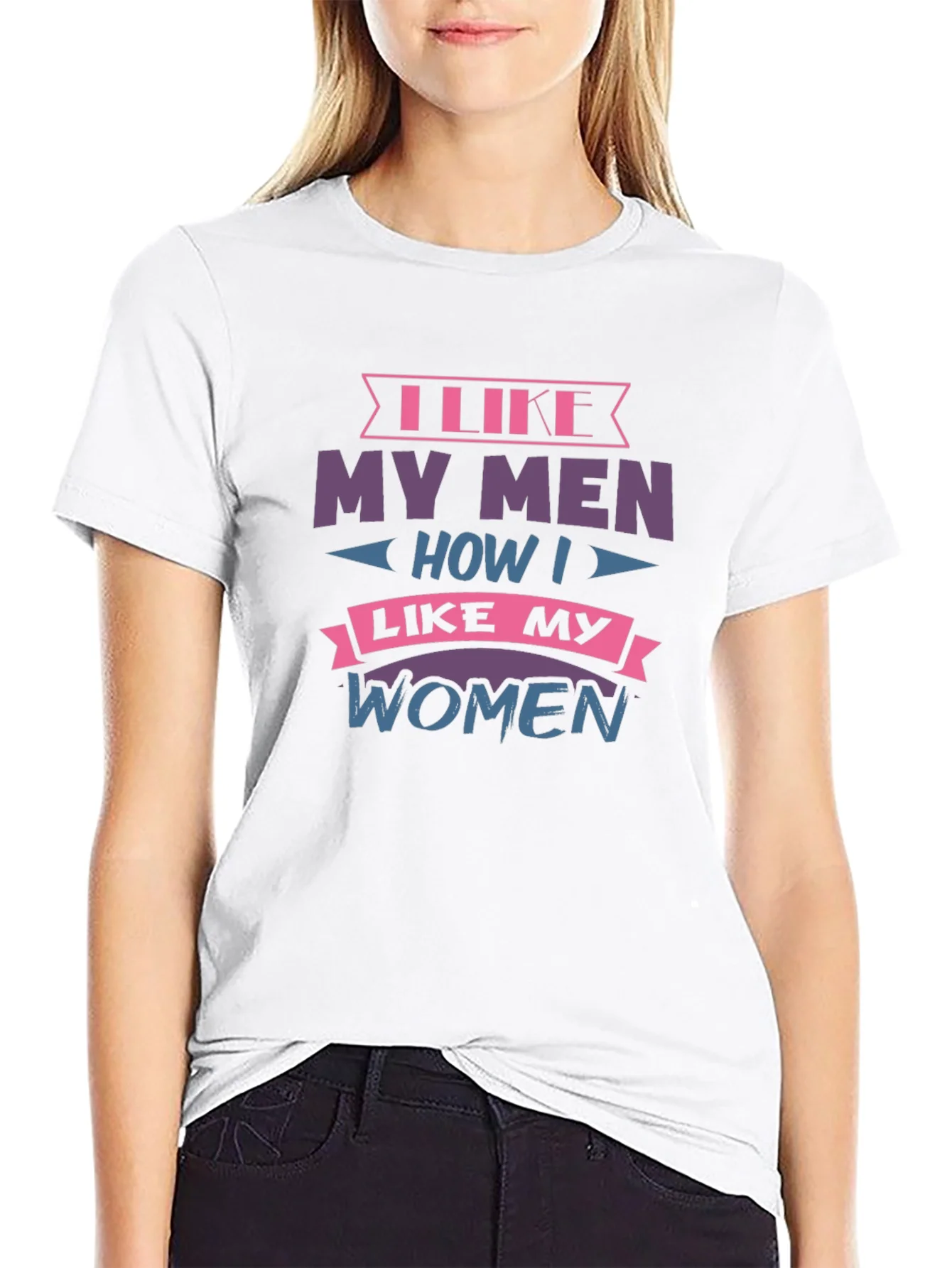 Camiseta Negra con Dise?o I Like My Men