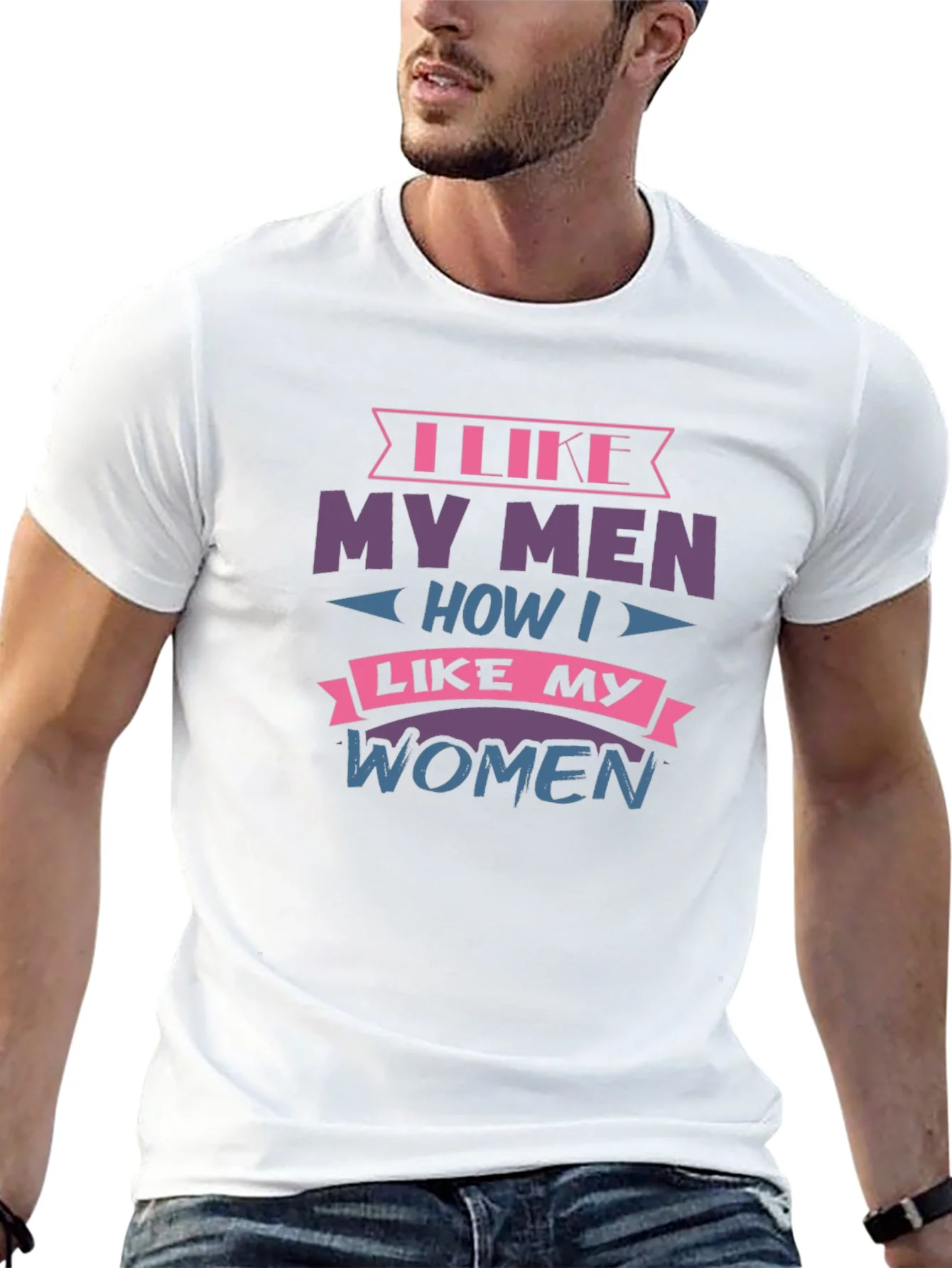 Camiseta Negra con Dise?o I Like My Men