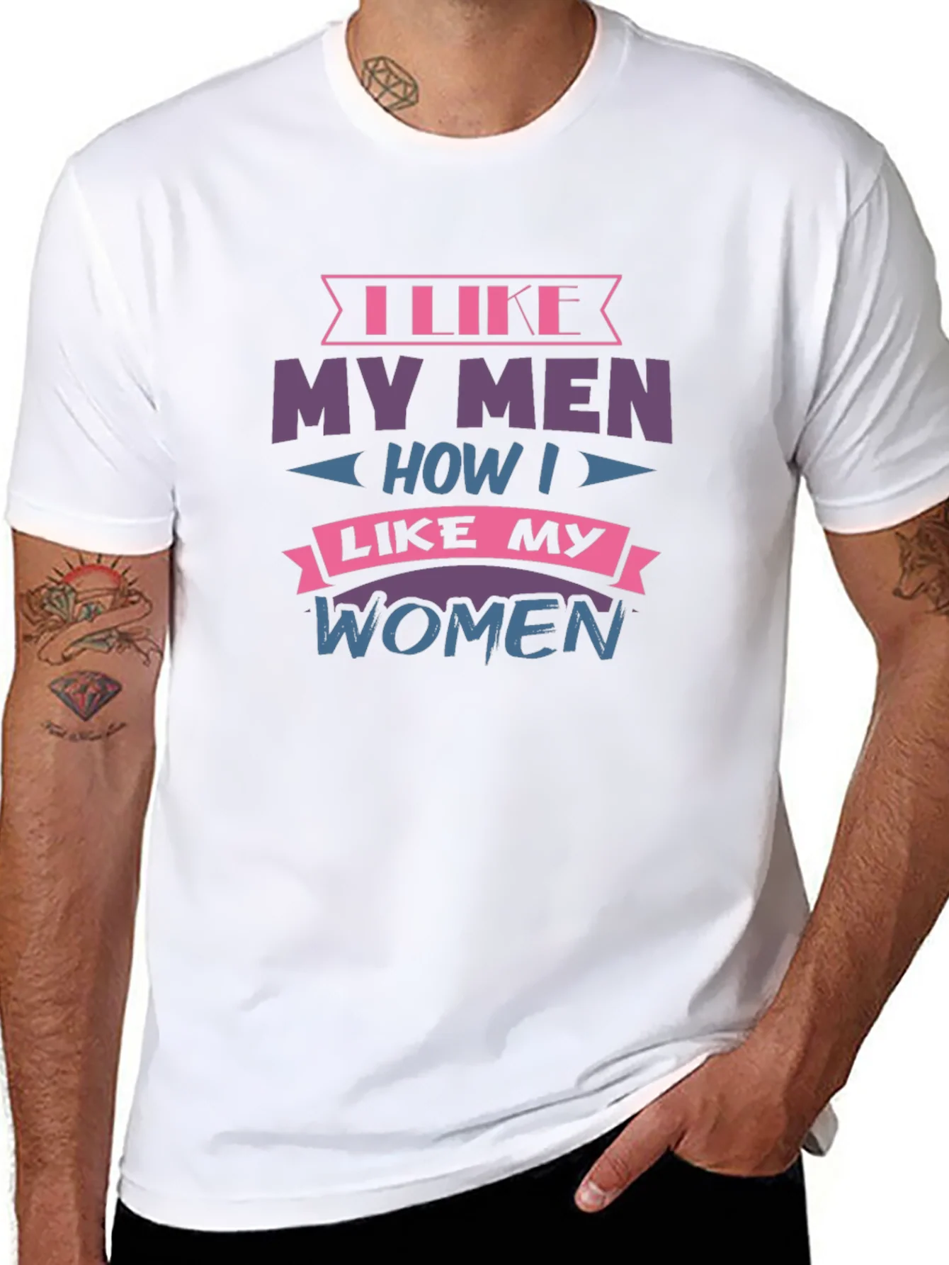 Camiseta Negra con Dise?o I Like My Men