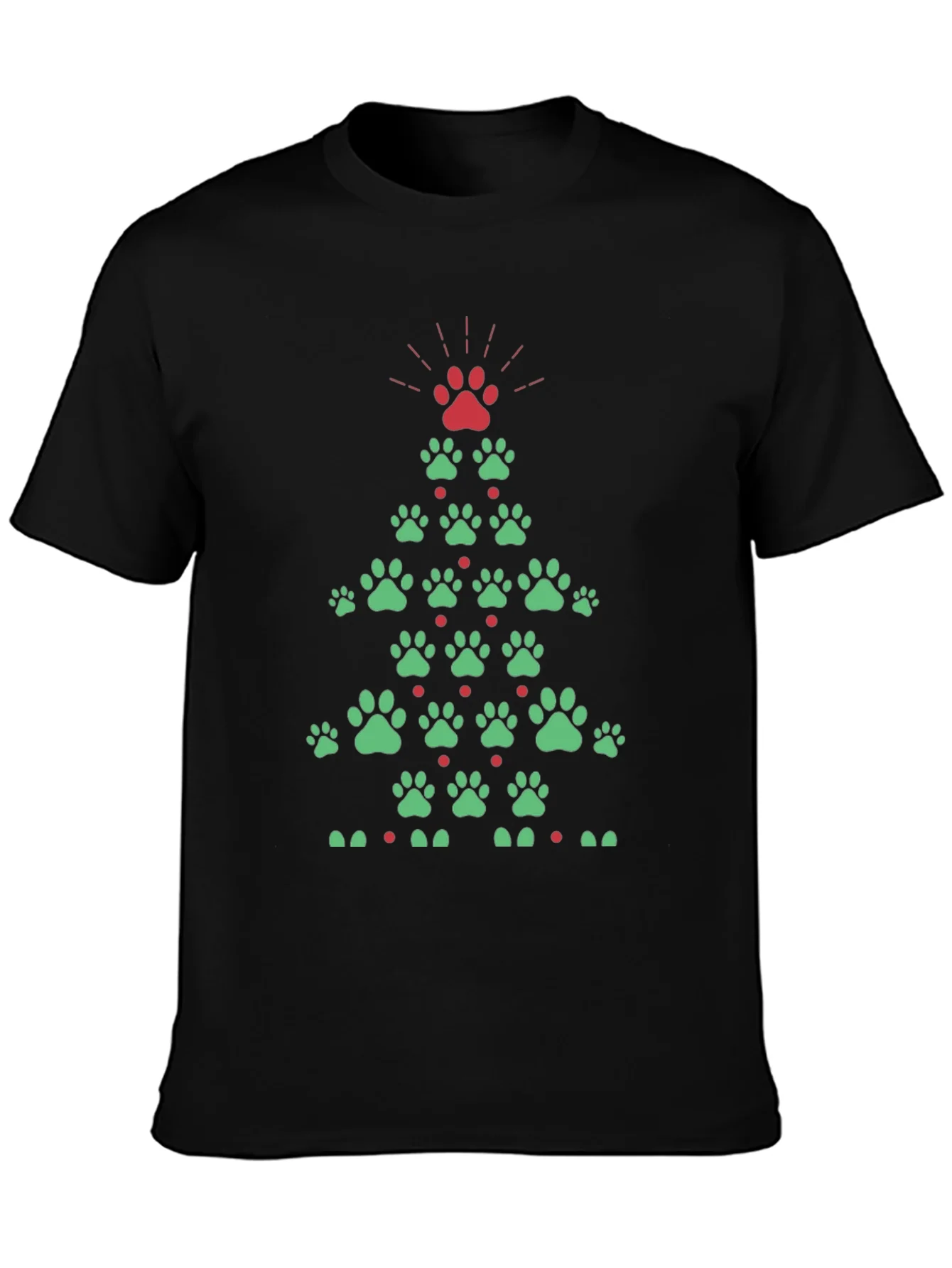 Rebbecca Festive Paw Print Christmas Tree T-Shirt