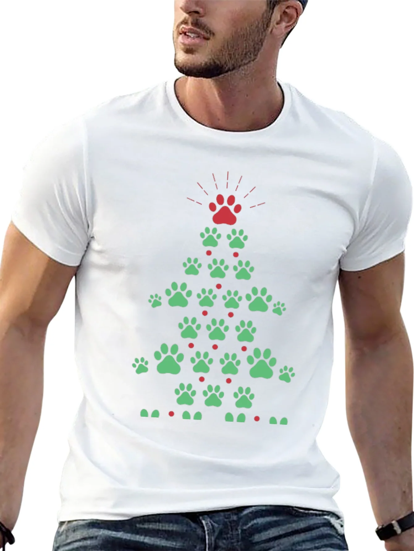 Rebbecca Festive Paw Print Christmas Tree T-Shirt