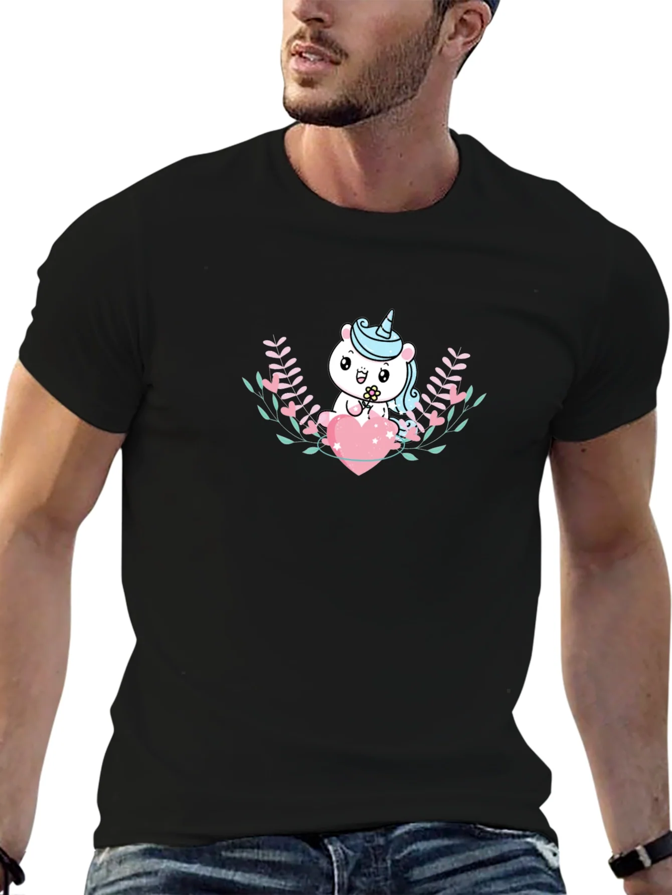 Rebbecca Cute Unicorn Heart Graphic T-Shirt