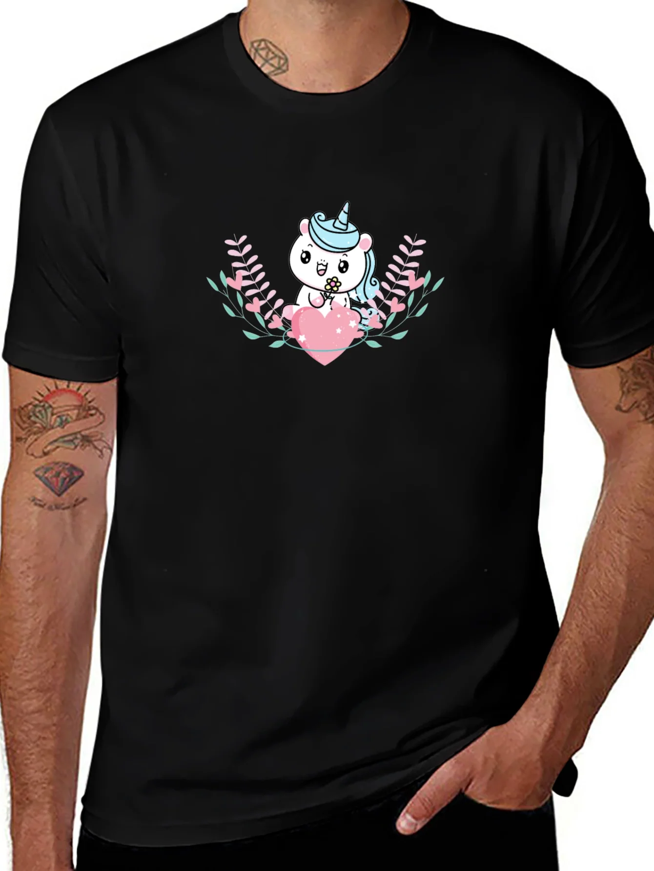 Rebbecca Cute Unicorn Heart Graphic T-Shirt
