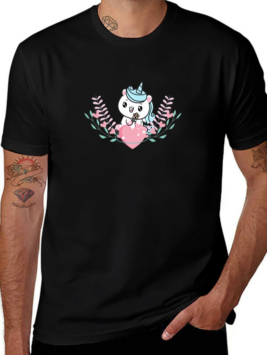 Rebbecca Cute Unicorn Heart Graphic T-Shirt