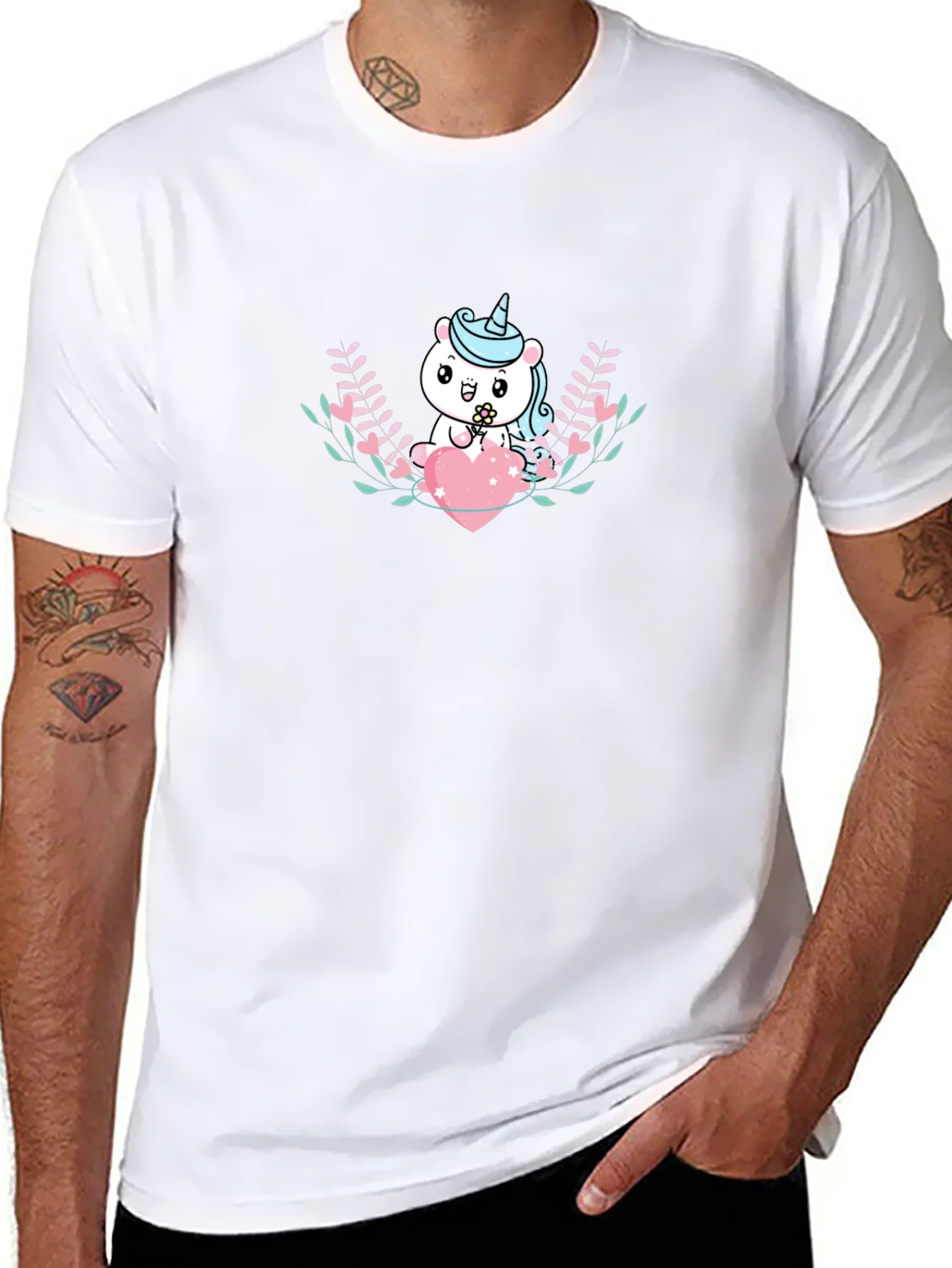 Rebbecca Cute Unicorn Heart Graphic T-Shirt