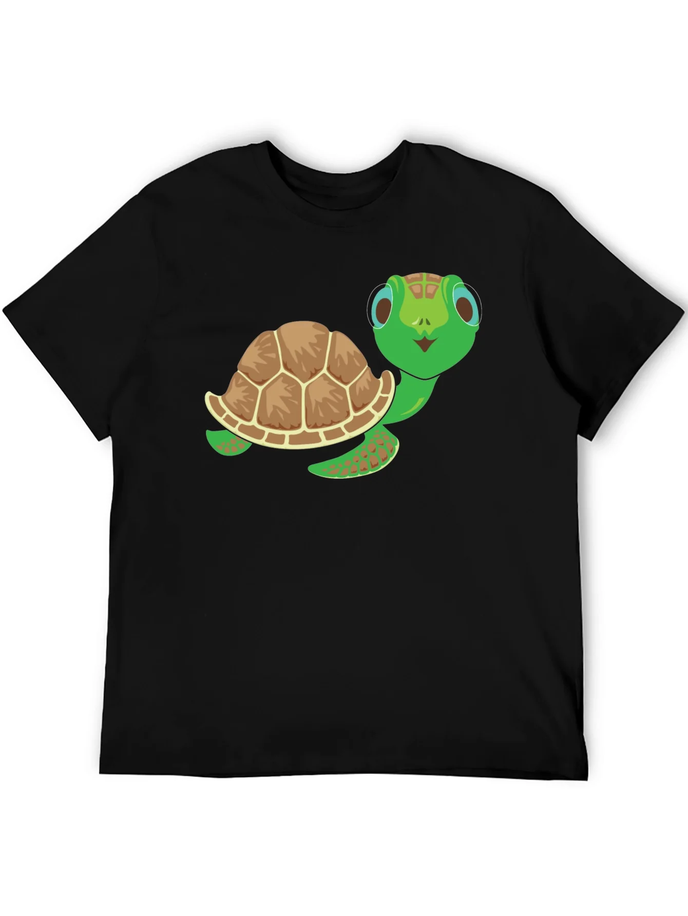 Camiseta Negra con Dise?o de Tortuga Amigable