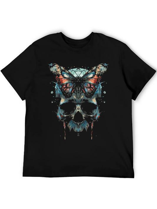 Rebbecca Skull Butterfly Graphic Tee - Edgy Fashion