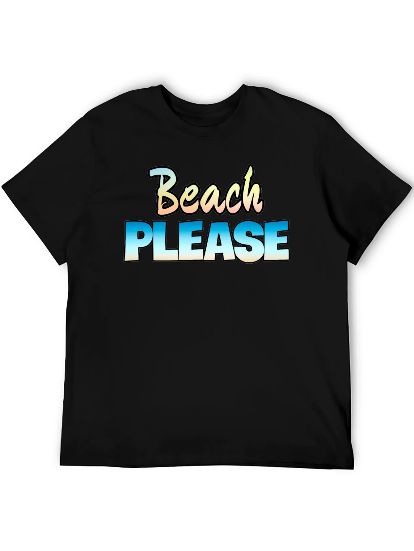 Camiseta Negra Beach Please Casual