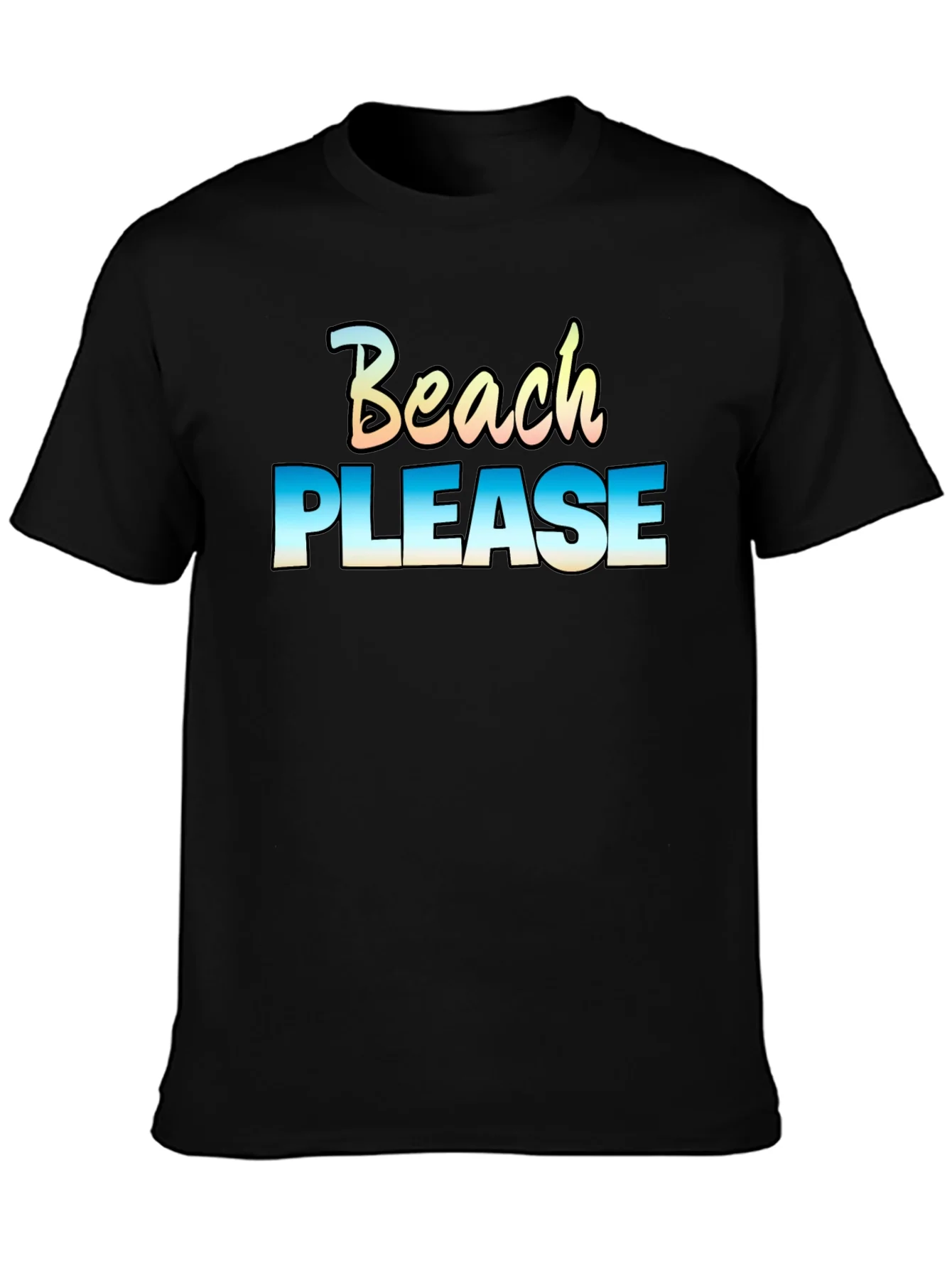 Camiseta Negra Beach Please Casual