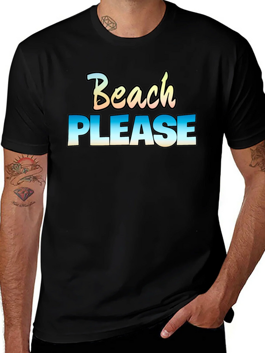 Camiseta Negra Beach Please Casual