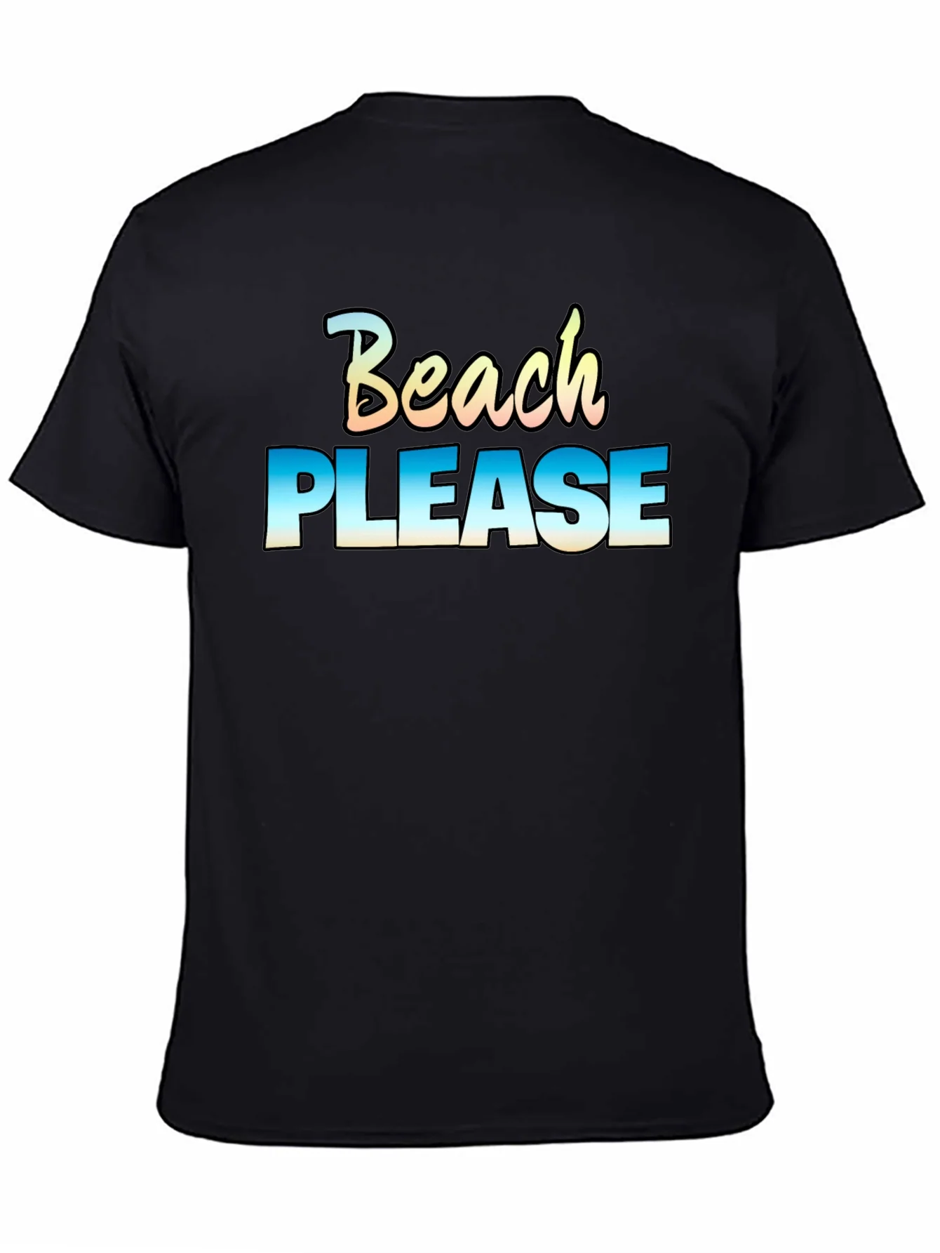 Camiseta Negra Beach Please Casual
