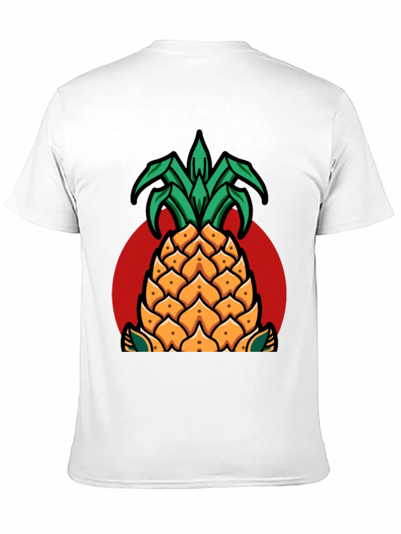 Camiseta Negra con Dise?o de Pi?a Tropical