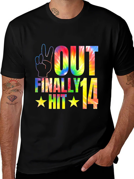 Rebbecca Peace Out Finally Hit 14 Tie-Dye Graphic Tee