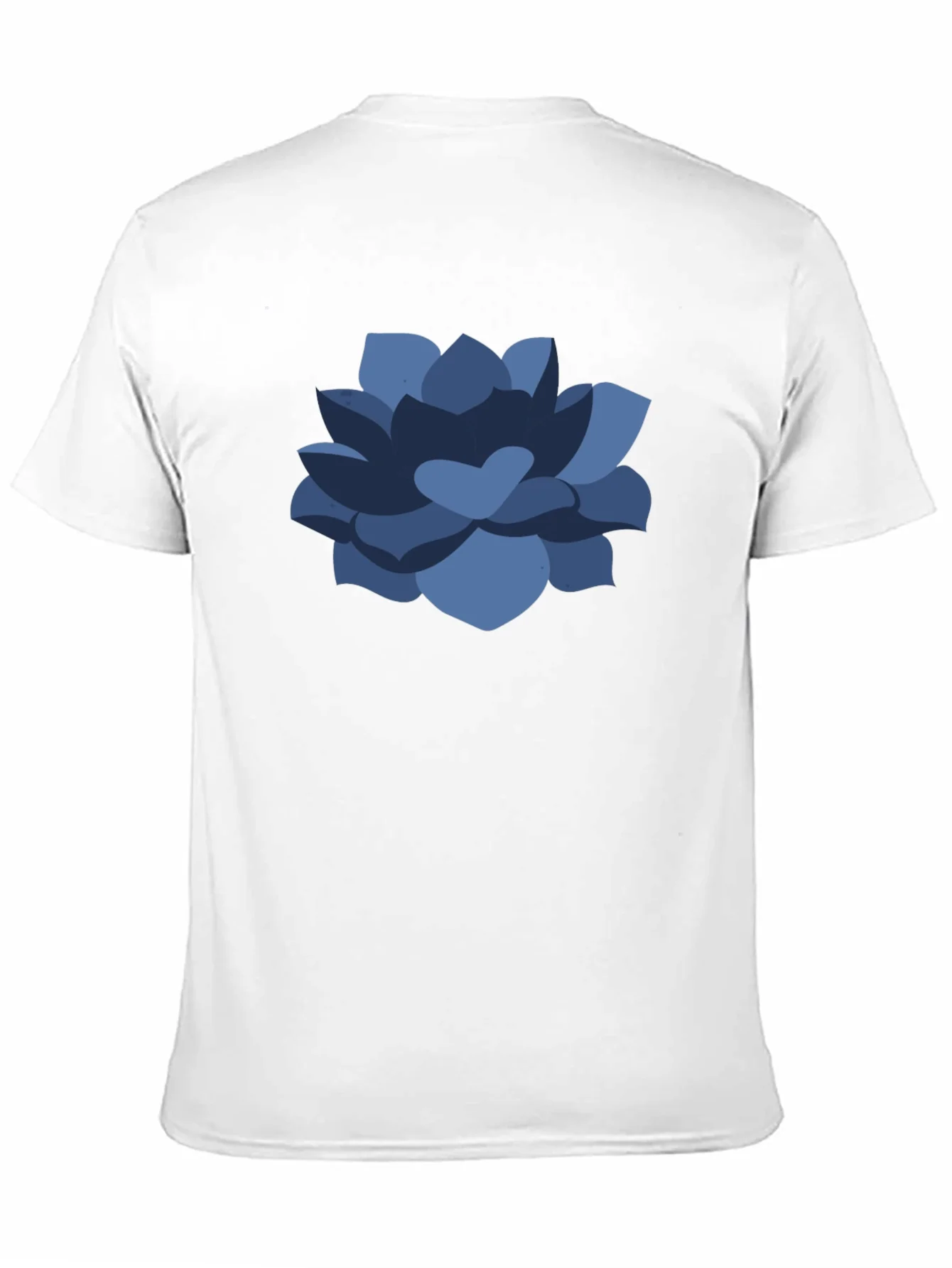 Camiseta Negra con Dise?o Floral Azul