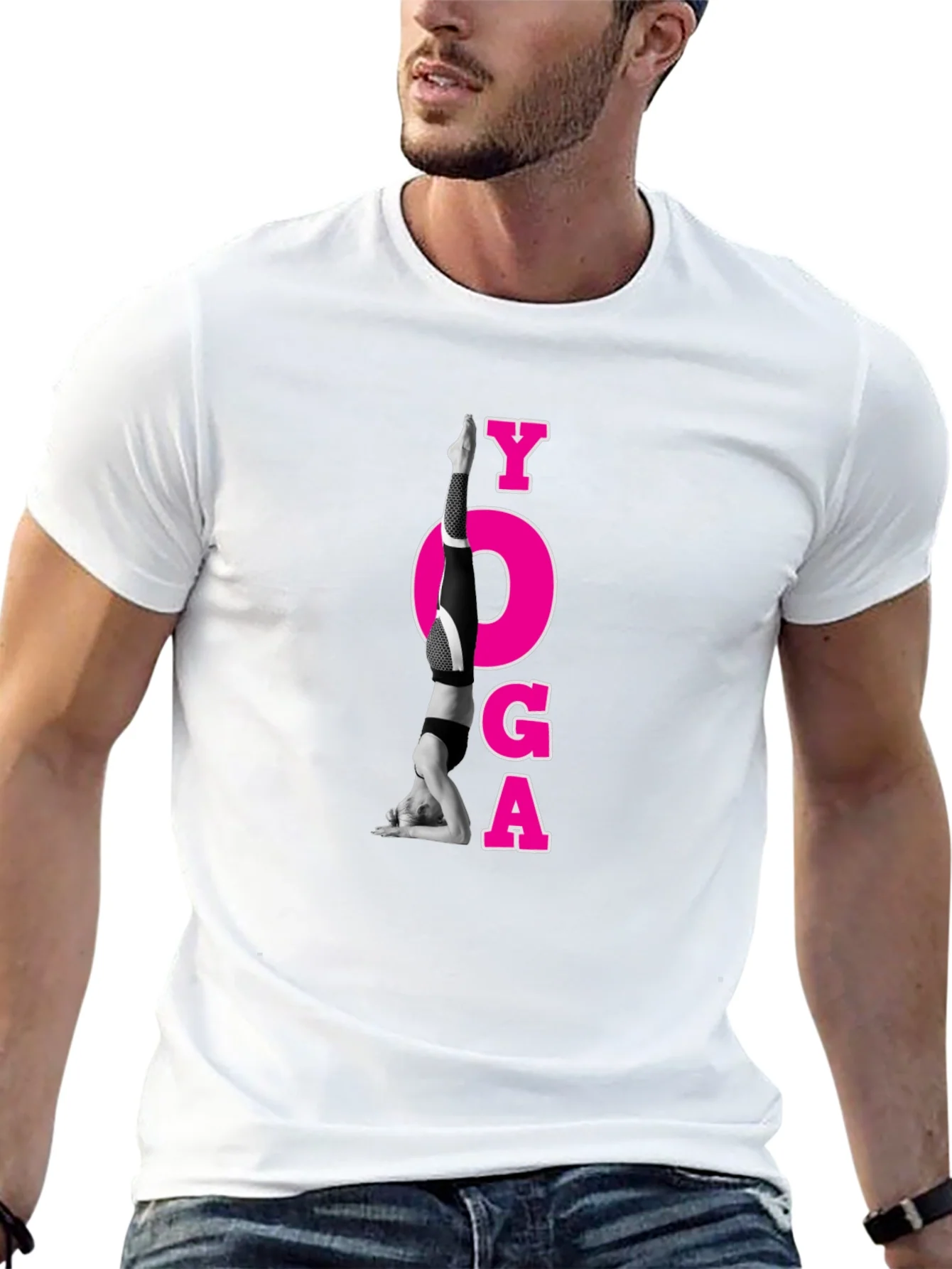 Camiseta Negra con Dise?o de Yoga