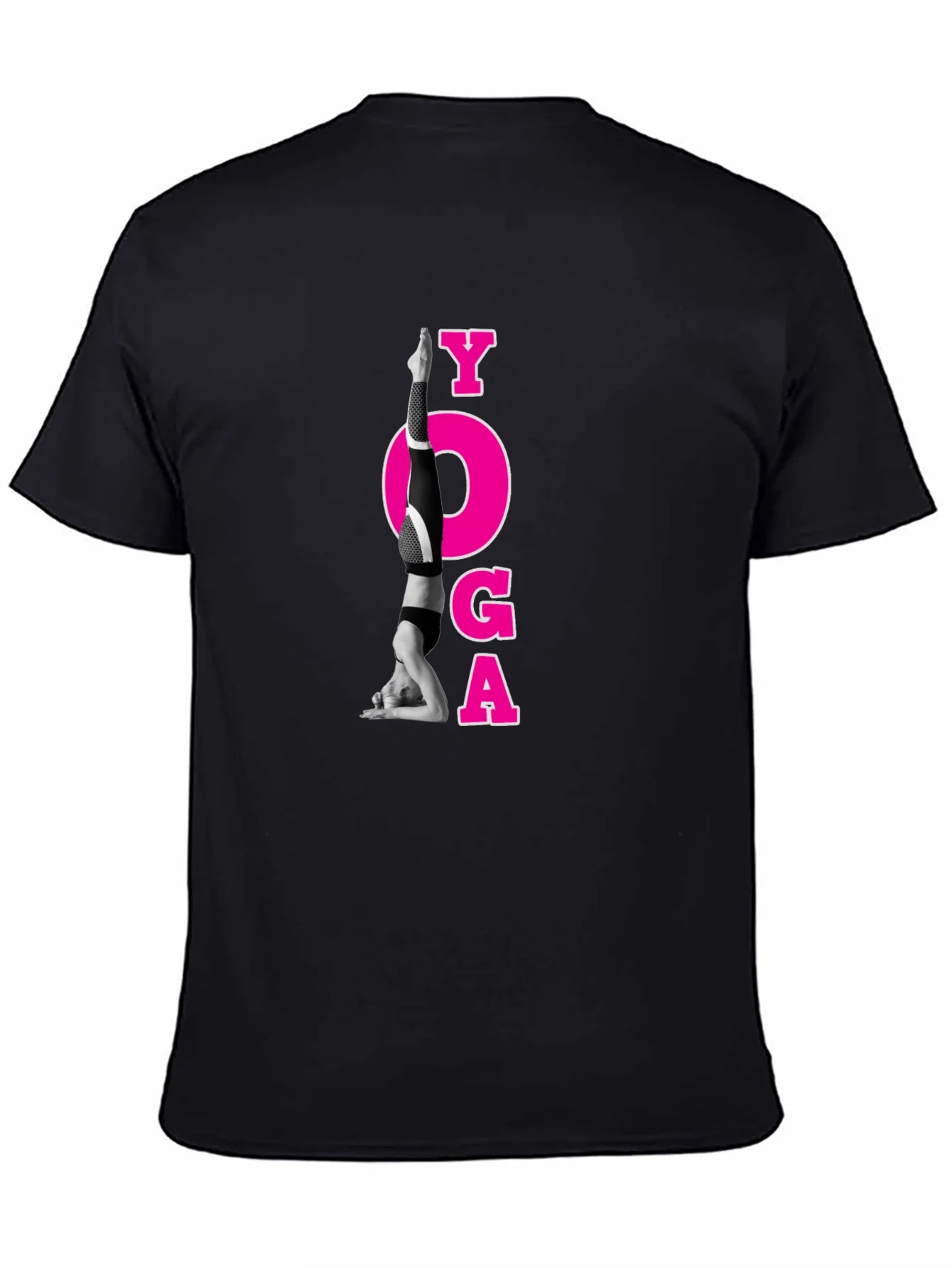Camiseta Negra con Dise?o de Yoga
