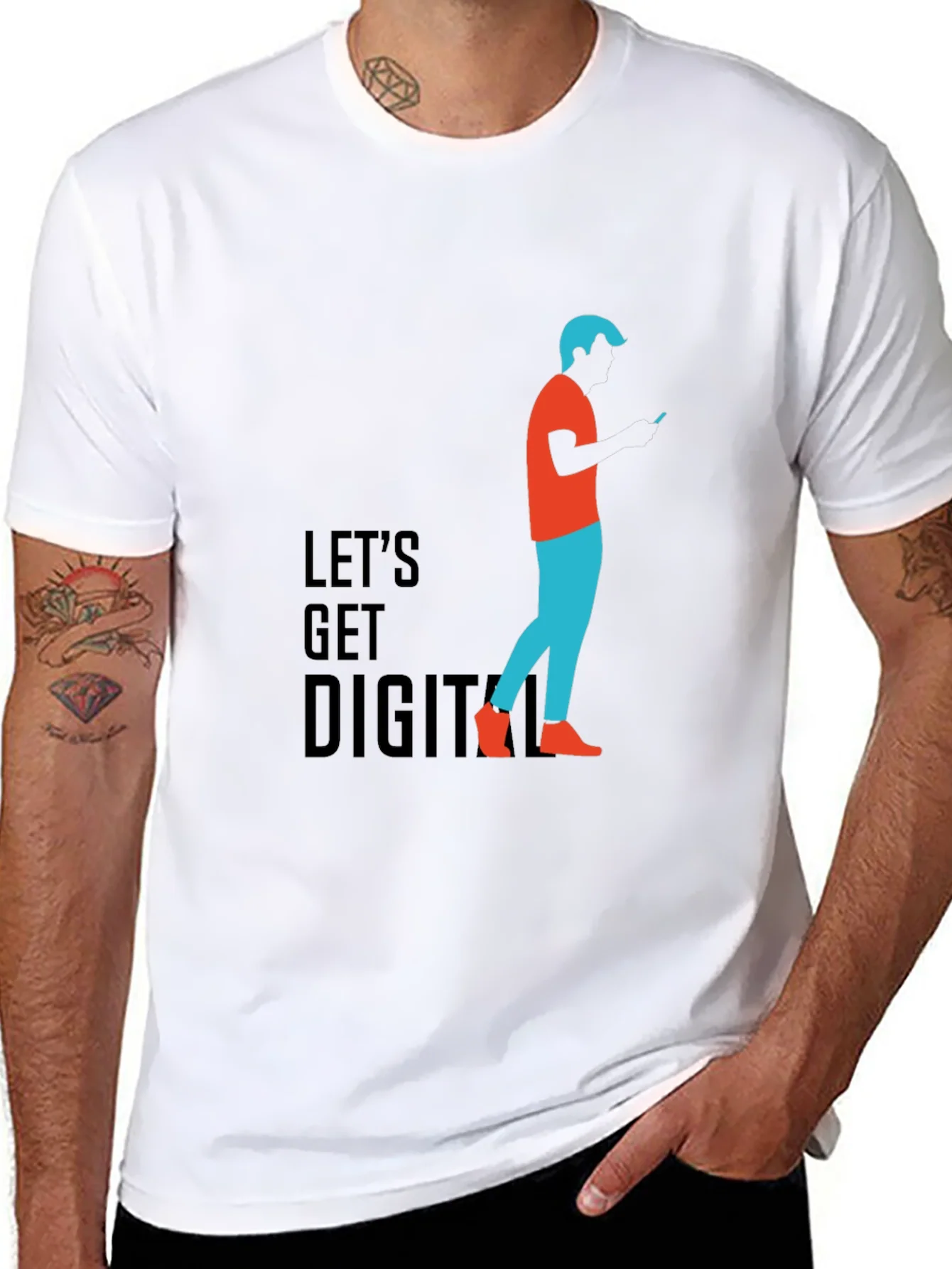 Camiseta Negra Digital para Hombre
