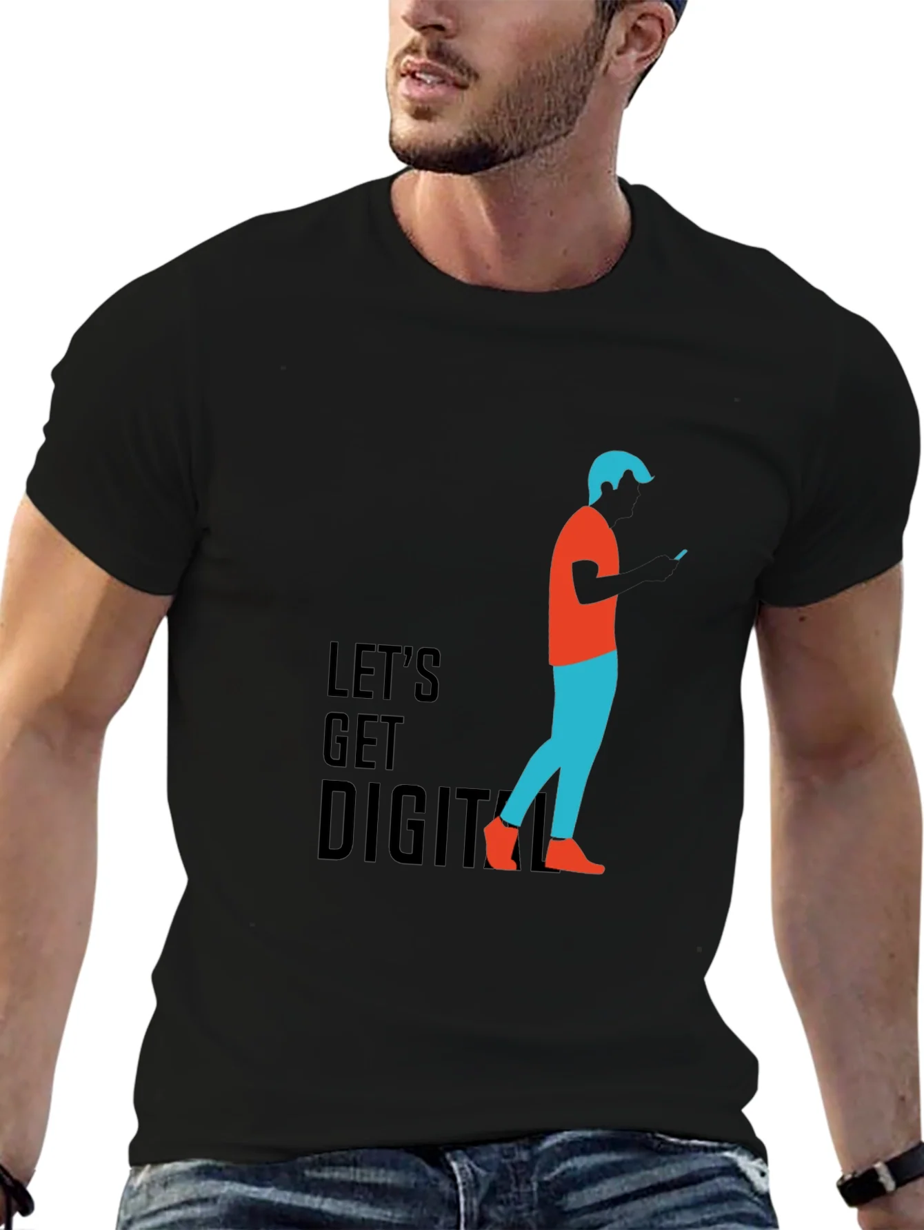Camiseta Negra Digital para Hombre